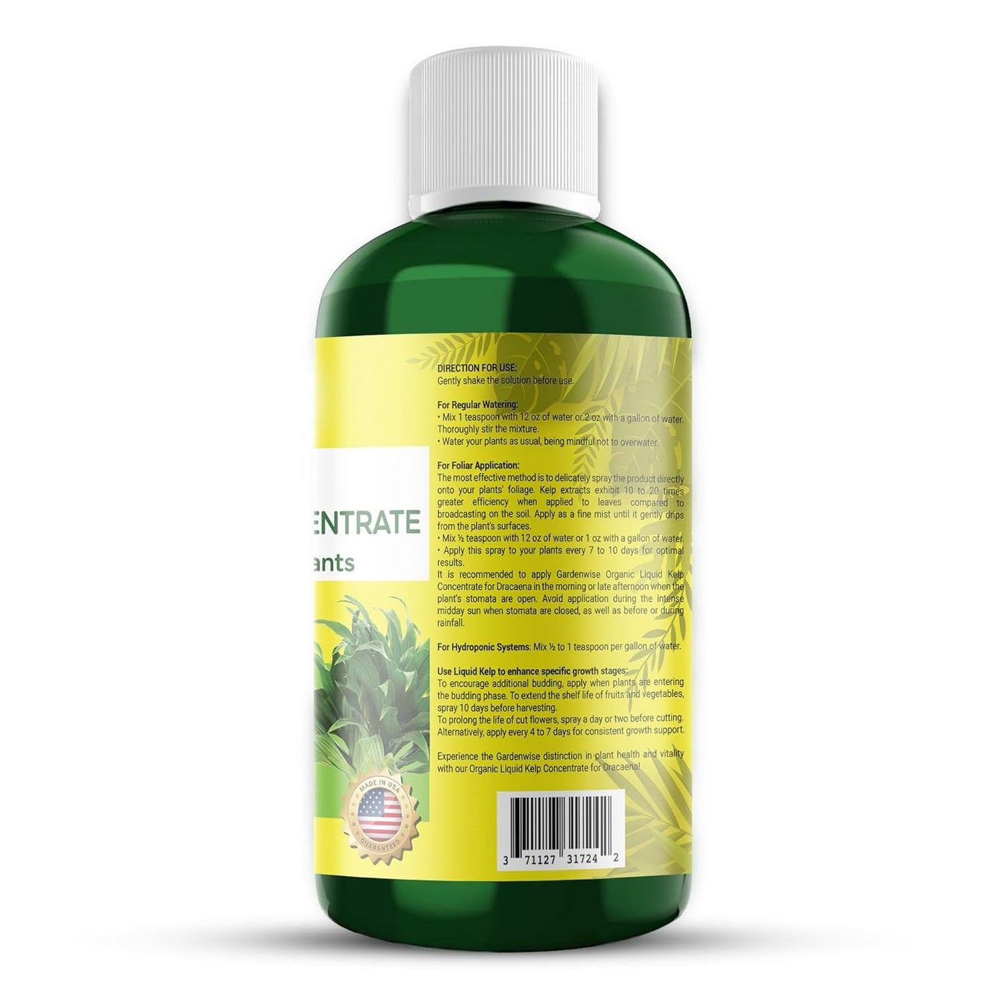 Liquid Kelp Fertilizer: Premium Dracaena Fertilizer - Plant Food for Dracaena - Organic Seaweed Fertilizer for Robust Growth (32 OZ)