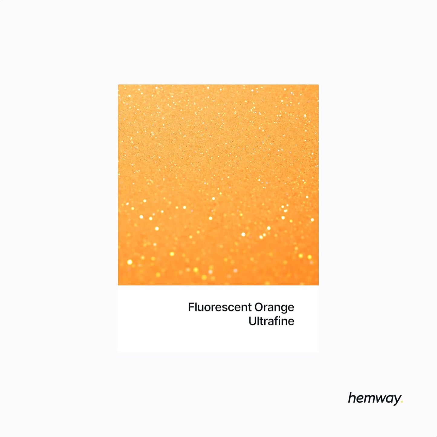 Hemway Polyurethane & Epoxy Resin Glitter 100g / 3.5oz Metallic Crystal Flake Additive for Flooring Jewelry Tumblers Glass Pigment - Ultrafine (1/128" 0.008" 0.2mm) - Fluorescent Orange