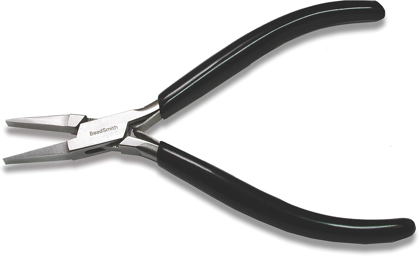 The Beadsmith Flat Nose Pliers – Extra Fine Tips – 4.5 inches (114mm) – PVC Grip Handle with Double Leaf Springs – Jewelry Making Tool for Creating Bracelets, Earrings and Necklaces