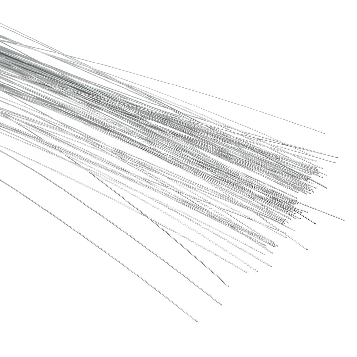 PATIKIL 26 Gauge 16" Floral Stem Wire, 100 Pcs Paper Wrapped Iron Artificial Flower Stem Accessories for DIY Bouquet Stem and Craft Decoration, Silver