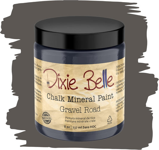 Dixie Belle Paint Company Chalk Finish Furniture Paint - Gravel Road (8oz) - Matte Warm Gray Chic Chalk Mineral DIY Furniture Paint