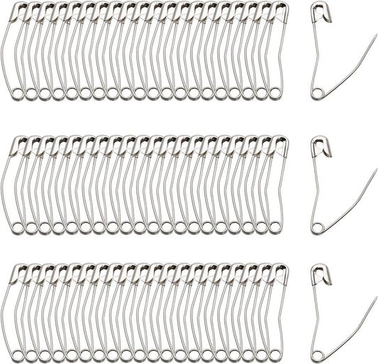 300Pcs Curved Safety Pins Size 1, 1-1/16 inch / 27mm Quilting Basting Pins, Bent Safety Pins for Quilting and Knitting (Sliver)