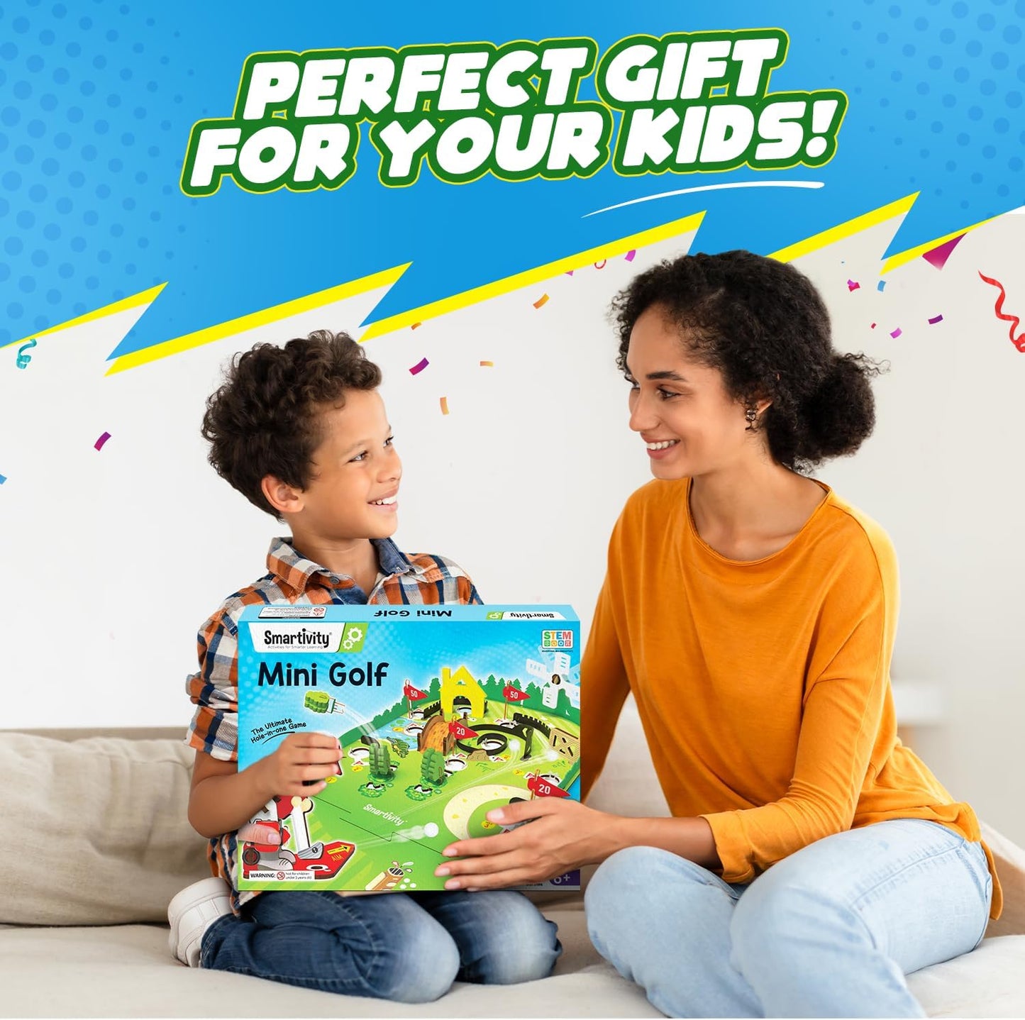Smartivity Mini Golf Table-Top Game for Kids Ages 6-12 | Build Your Own Golf Course with Mechanical Golfer & 10 Fun Holes | STEM Toy & Birthday Gift for Boys & Girls Ages 6-12