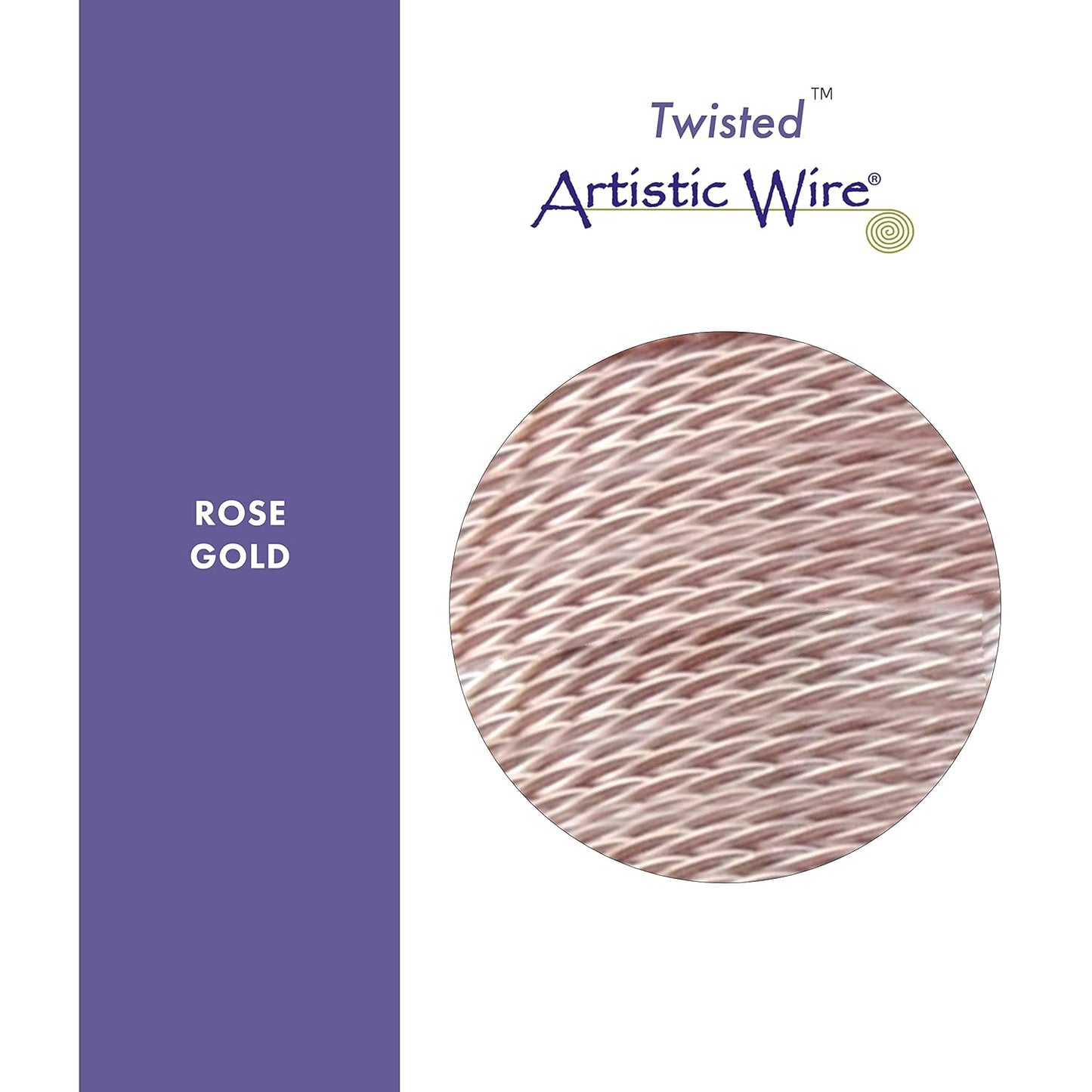 Artistic Wire, 20 Gauge / .81 mm Silver Plated Tarnish Resistant Colored Copper Craft Wire, Round Twist, Silver Plated Rose Gold Color, 12 ft / 3.65 m