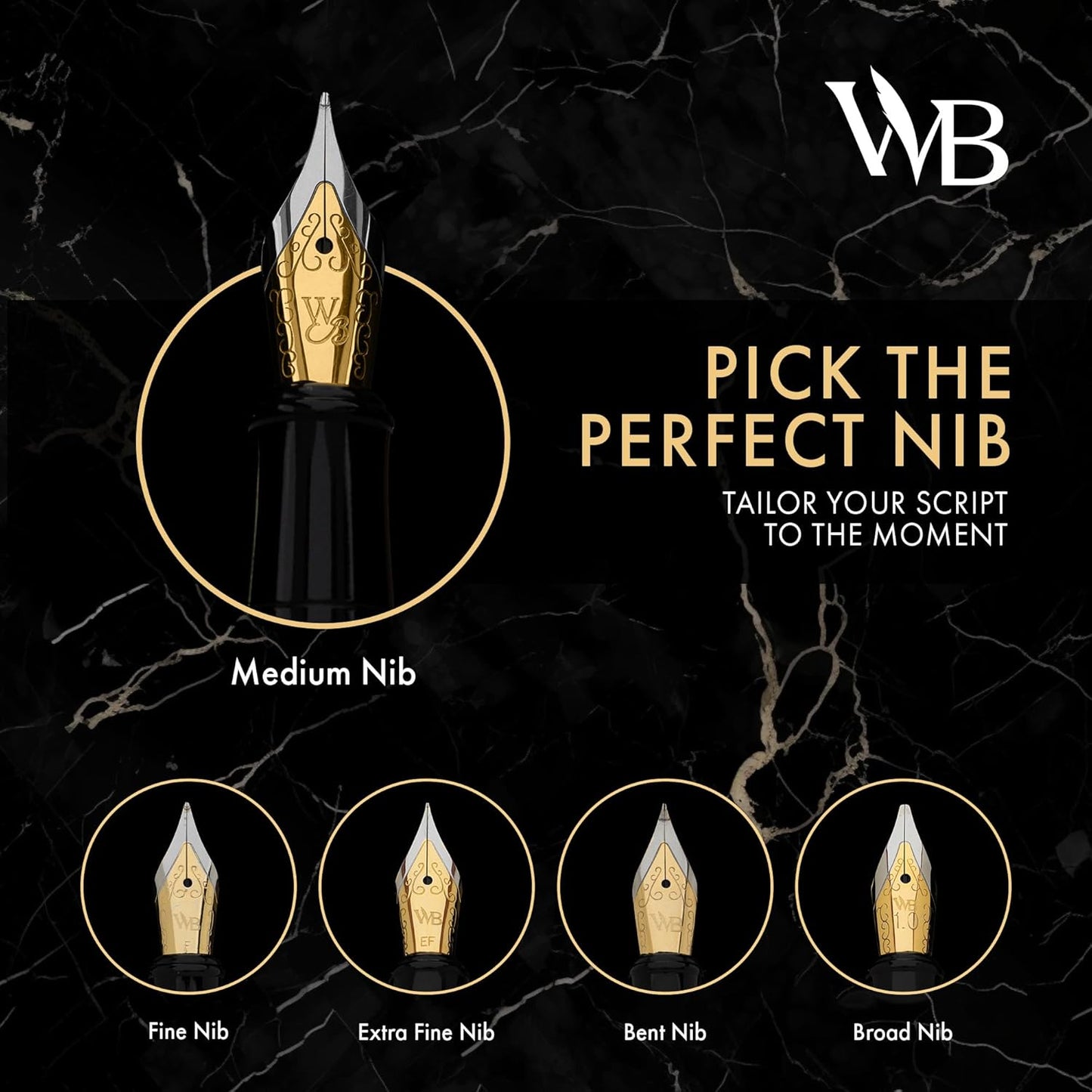 Wordsworth & Black Fountain Pen Set, 18K Gilded Medium Nib, Includes 24 Pack Ink Cartridges, Ink Refill Converter & Gift Box, Gold Finish, Calligraphy, [Racing Green], Perfect for Men & Women