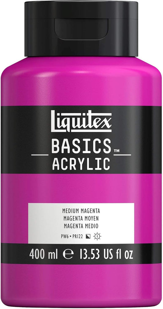 Liquitex BASICS Acrylic Paint, 400ml (13.5-oz) Bottle, Medium Magenta