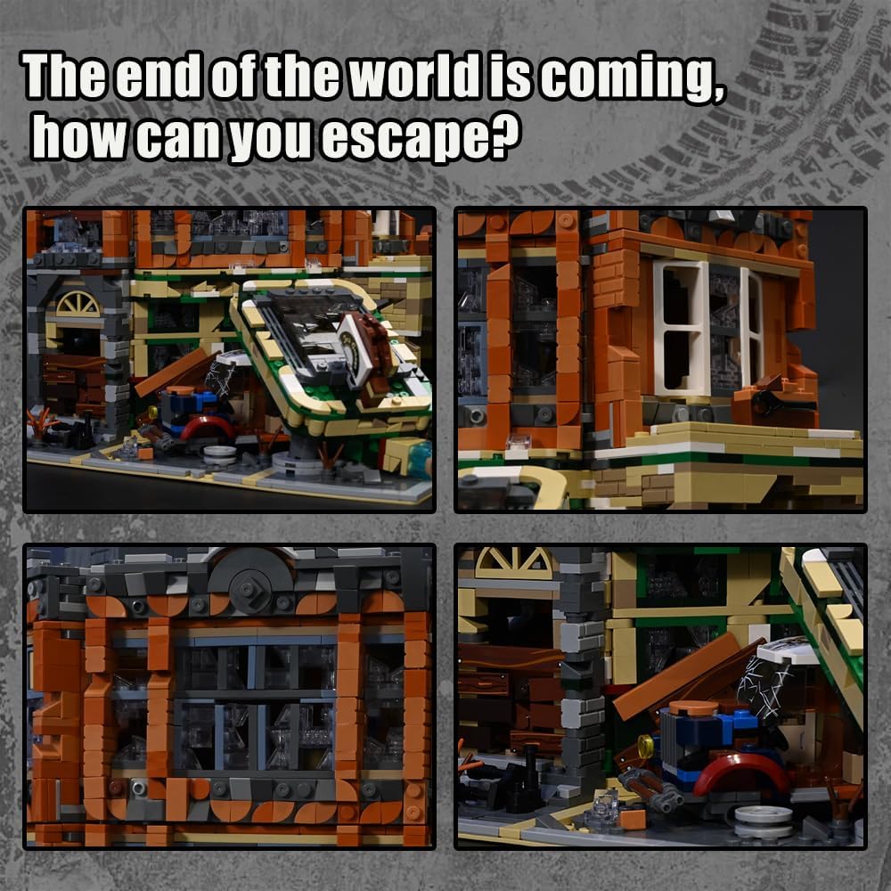 Retro Modular Buildings City Sets,Abandoned Expert Garage and Rusted Cars,City Modular Collection Kit,3325 pcs for Adults & Teen