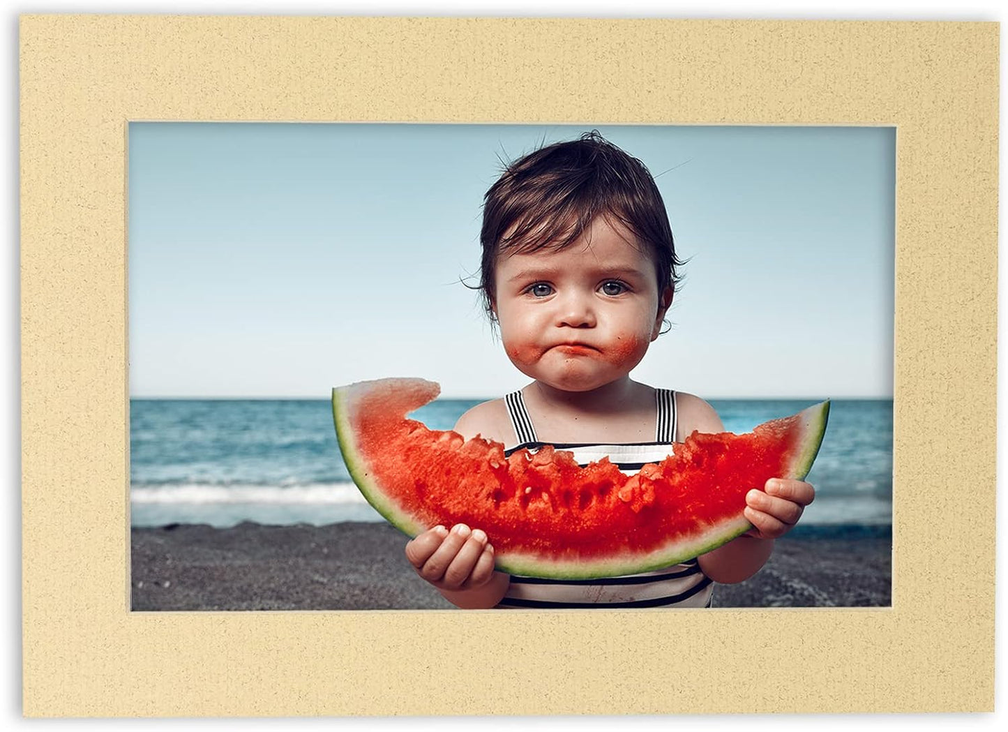8x10 Mat Bevel Cut for 5x8 Photos - Acid Free Tan Precut Matboard - For Pictures, Photos, Framing - 4-ply Thickness