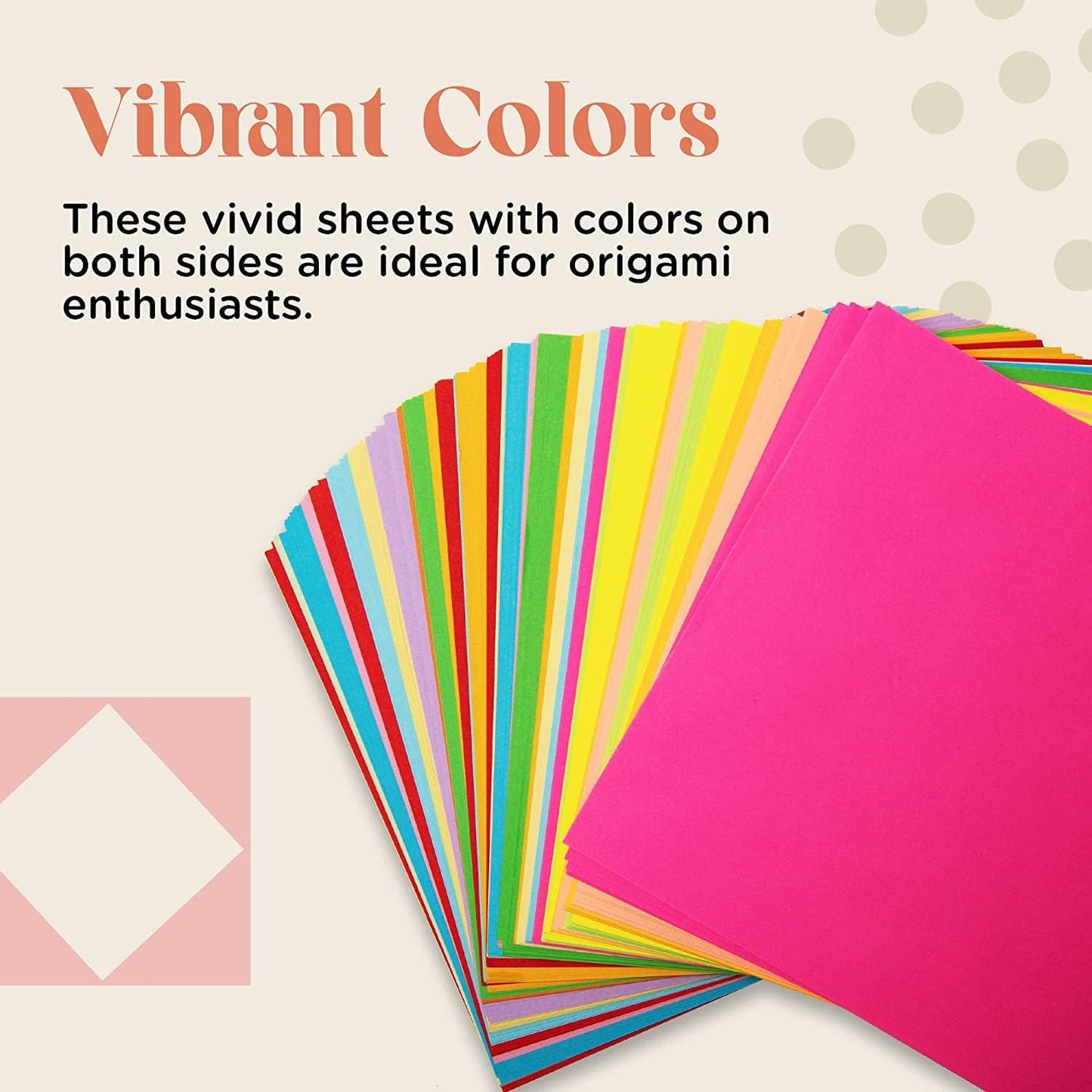 HPST Origami Paper - 1100 Sheets - Double Sided 6x6 inches Origami Squares for kids - 15 Vibrant Colors - Easy Fold Papers for Arts & Crafts