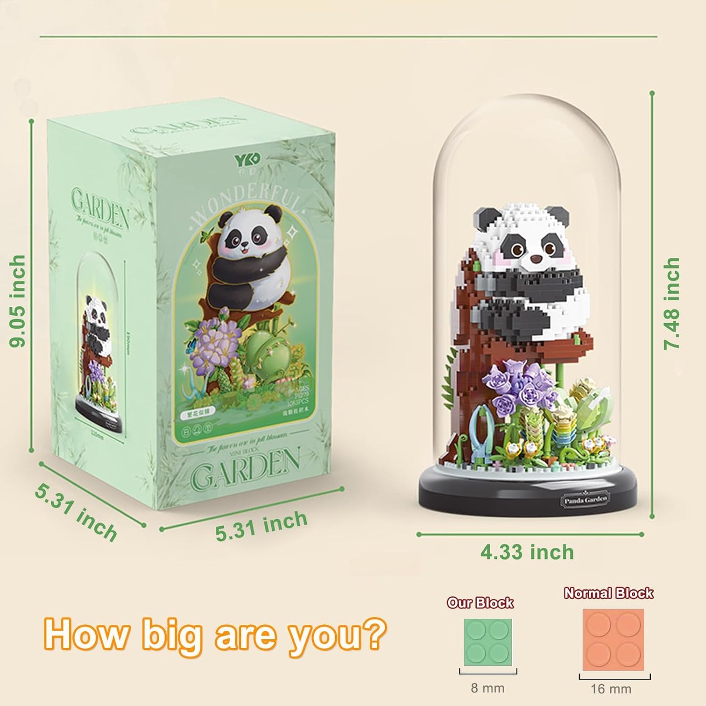 Panda Flower Building Set for Adult Party Favors for Kids Animal Building Blocks Plant Friend Set Bonsai Tree Valentines New Year Easter Birthday Gift for Boys Girls Age 6-12+(Panda Succulent)