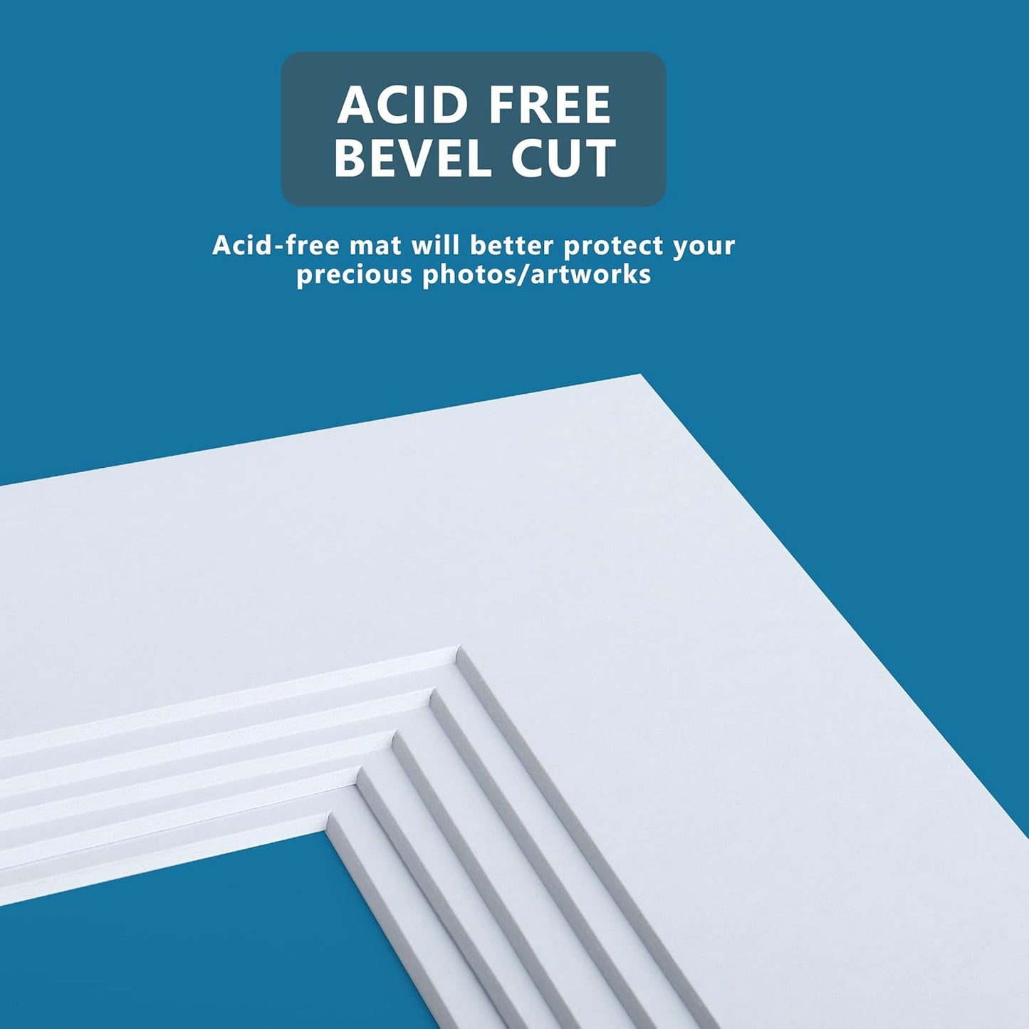 Somime 10 Pack Pre-Cut 11 x 14 White Picture Mats for 8.5x11 Photos - White Core Bevel Cut Frame Matte, Acid Free, Ideal for Frames/Artwork/Prints