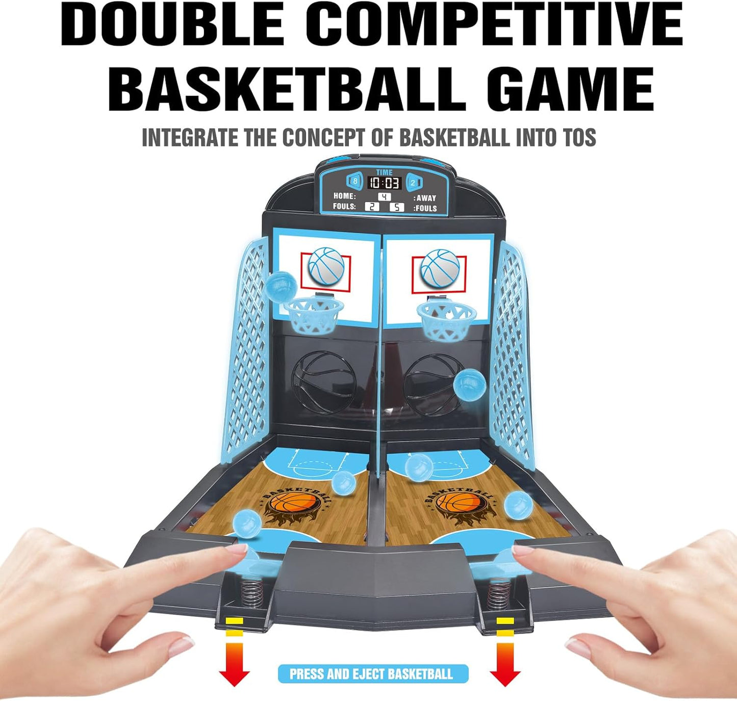 Table Top Games, Glow in The Dark Mini Basketball Game - Desktop Games for Kids，Desk Toys for Office for Adults - Basketball Gifts for Boys 3 4 5 6 7 8 9 10 11 12