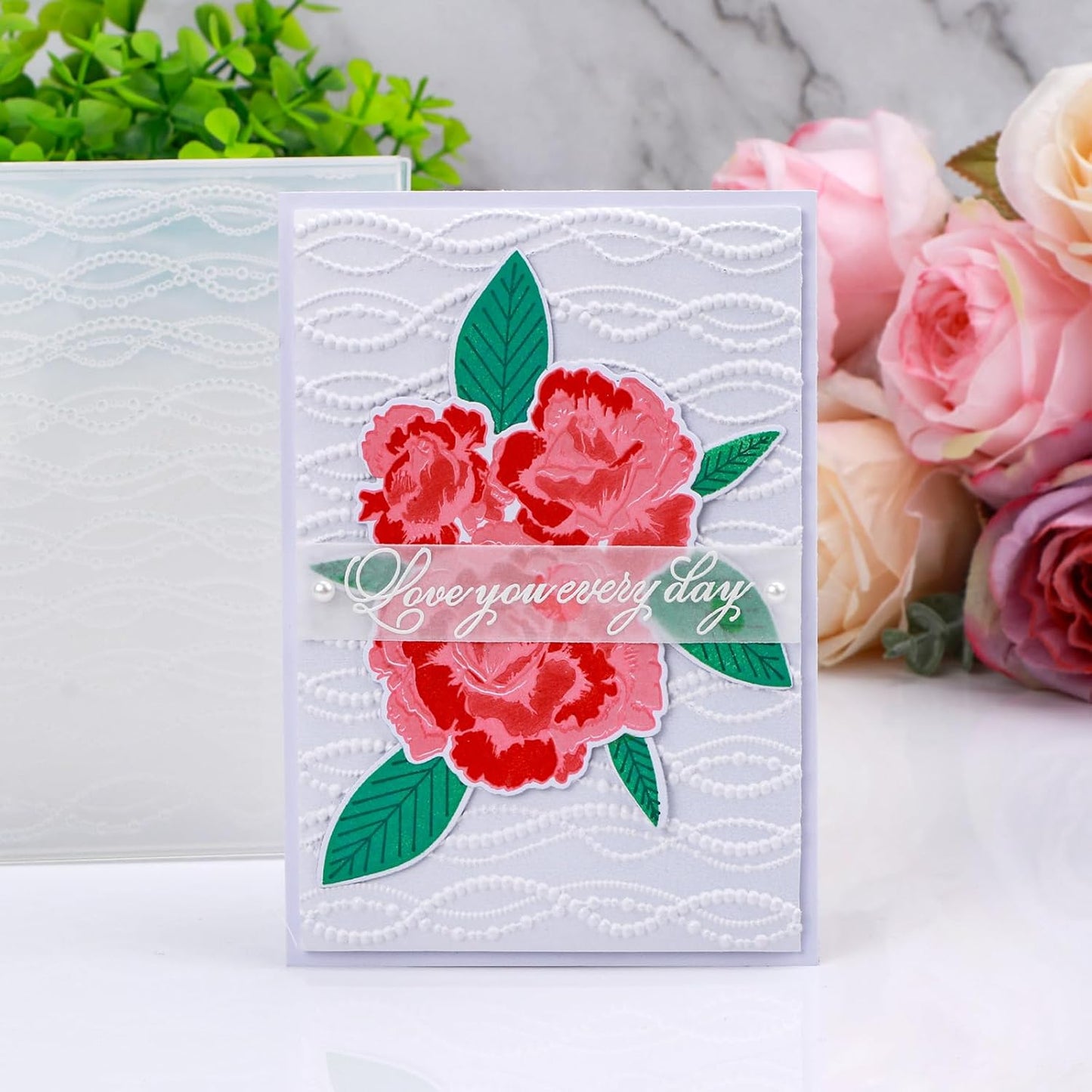 BAOFALI 3D Embossing Folder for Card Making,Abstract Art Geometric Wave Shaped Line Plastic Texture Fades Embossing Folder Template for Scrapbooking Cardstock Album DIY Decoration Paper Crafting