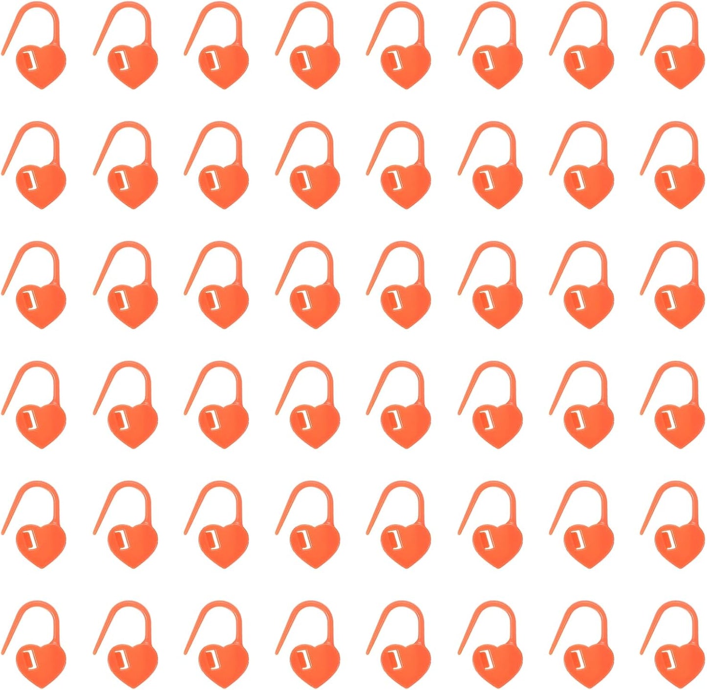 uxcell 200pcs Stitch Markers for Crocheting, Heart Shaped Crochet Marker Needle Clip Counter for Knitting Clothing Tag DIY Craft,Orange