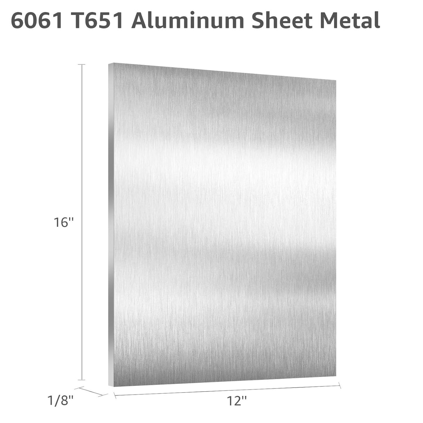 2 Pack 6061 T651 Aluminum Sheet Metal 12" x 16" x 1/8" (0.125") Rectangle Metal Plate Covered with Protective Film, 3mm Flat Aluminum Plate for Crafting and Industry