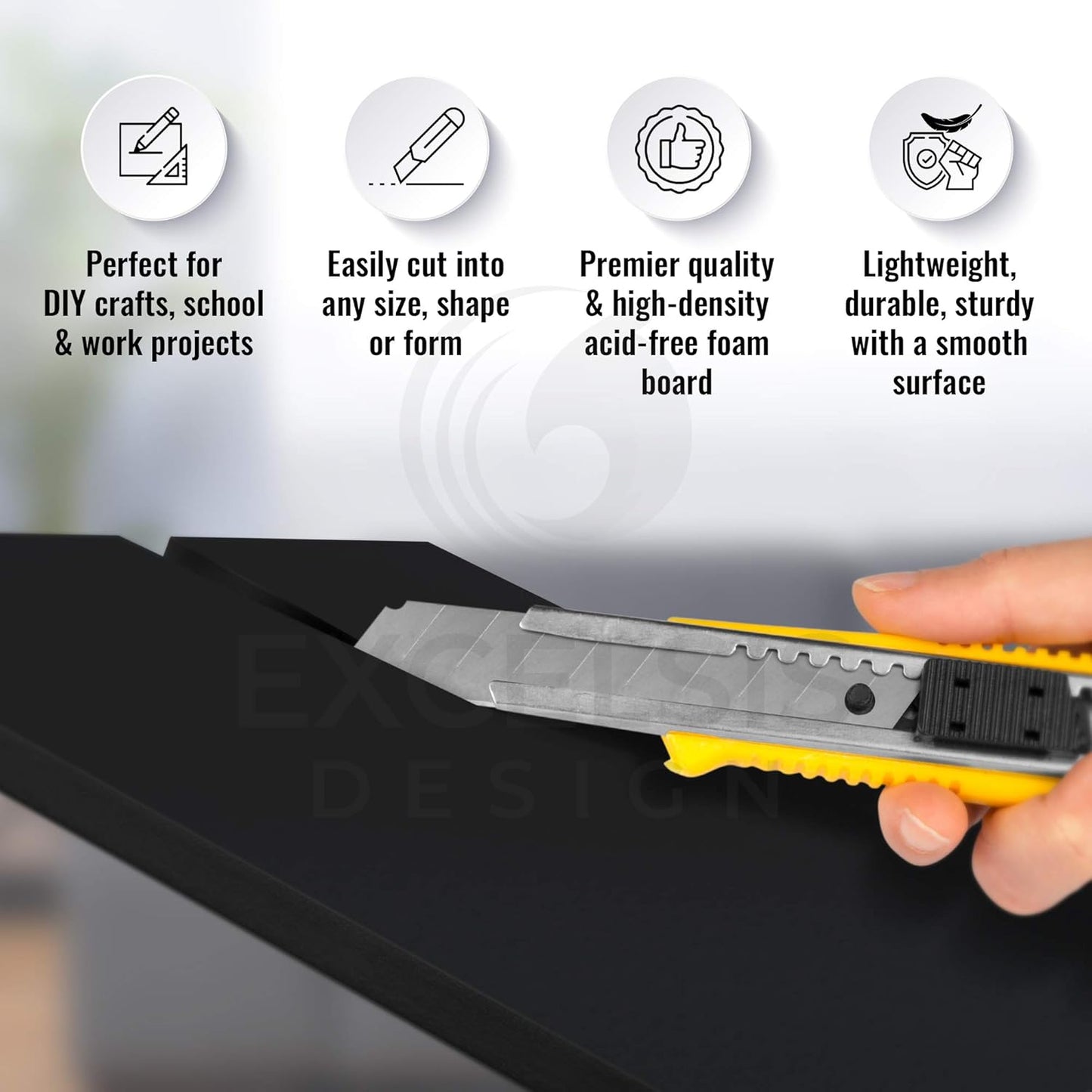 Black Foam Board 22 x 28 x 1/8" (3mm) Inch, 15 Pack Acid-Free Foam Core Poster Board Sheets for Art, Crafts, Presentation, Vision Board, Signboard, and Party Decorations