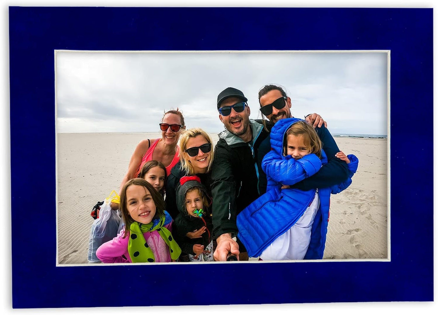 Poster Palooza 8x10 Mat Bevel Cut for 6x8 Photos - Acid Free Royal Blue Suede Precut Matboard - For Pictures, Photos, Framing - 4-ply Thickness