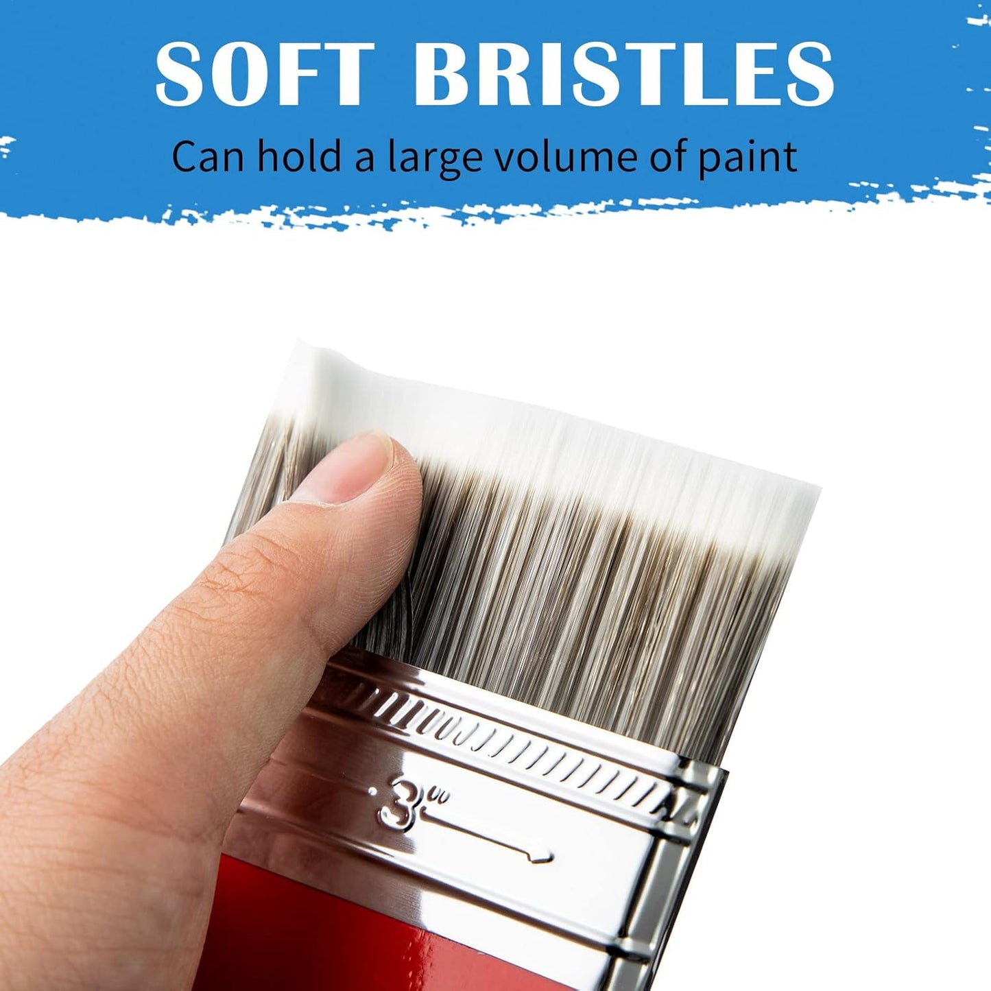 Falling in Art Flat Paddle Paint Brush with Long Handle, Large Scale Brush for Oil and Acrylic Paints, 4 Inch