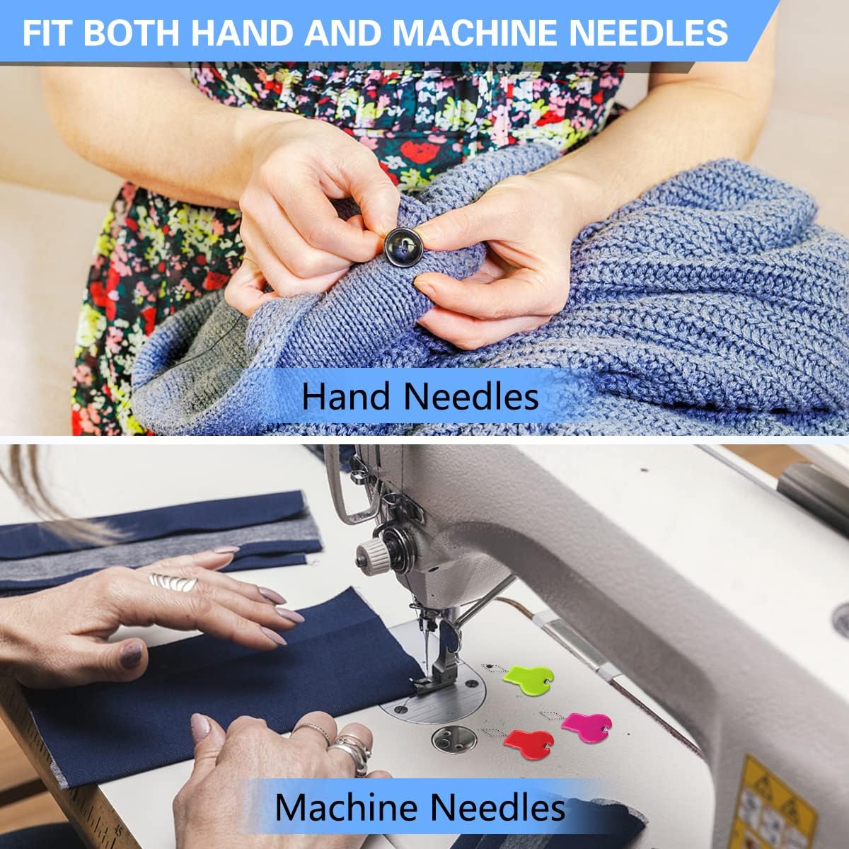 Lechchy 16 Pcs Sewing Machine Needle Threaders for Embroidery Floss, Cut-Off Thread Function, Gourd Shaped Simple Threader Tool for Hand Sewing, Sewing Crafting, with Clear Storage Box, 4 Colors