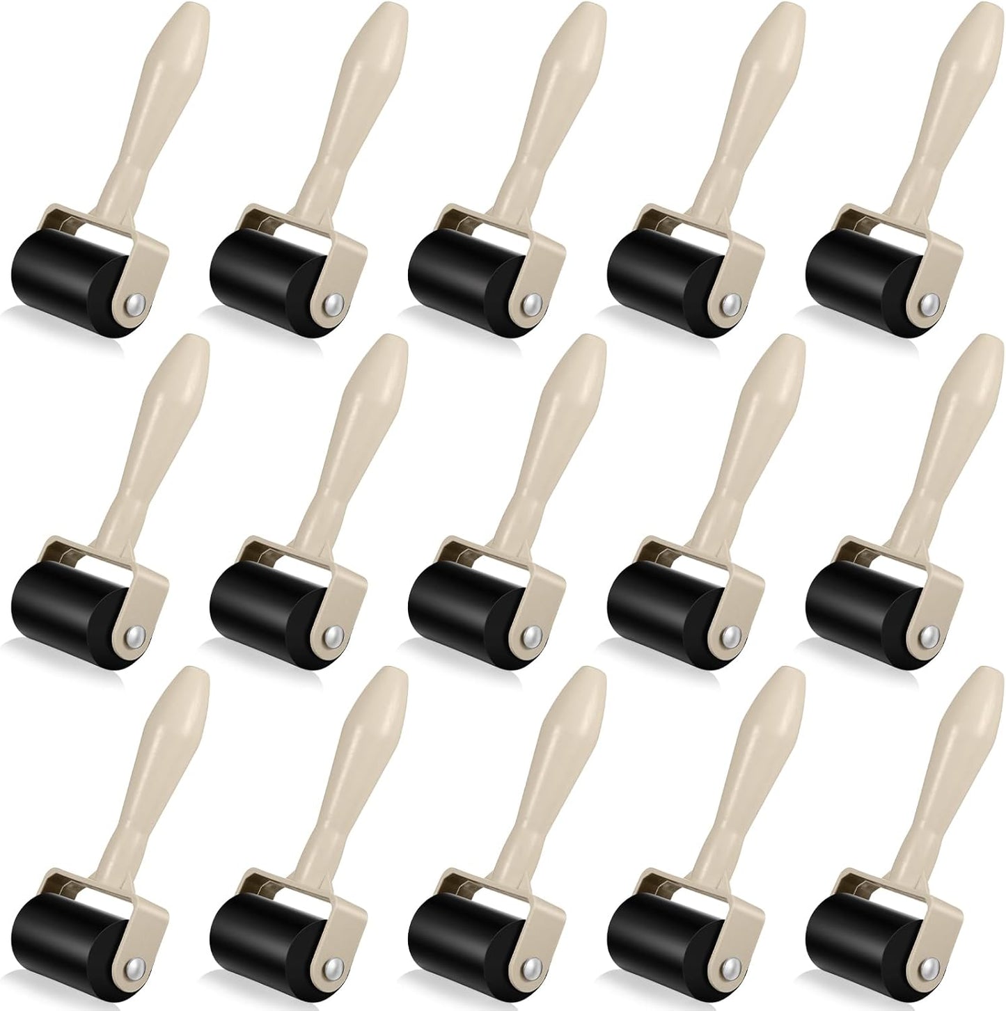 Frienda 15 Pcs Rubber Brayer Rollers 1.9 Inch Rubber Ink Roller for Gluing Printing Inking Block Paper Crafting Press Printmaking Wallpaper Stamping Scrapbooks Crafting Art DIY