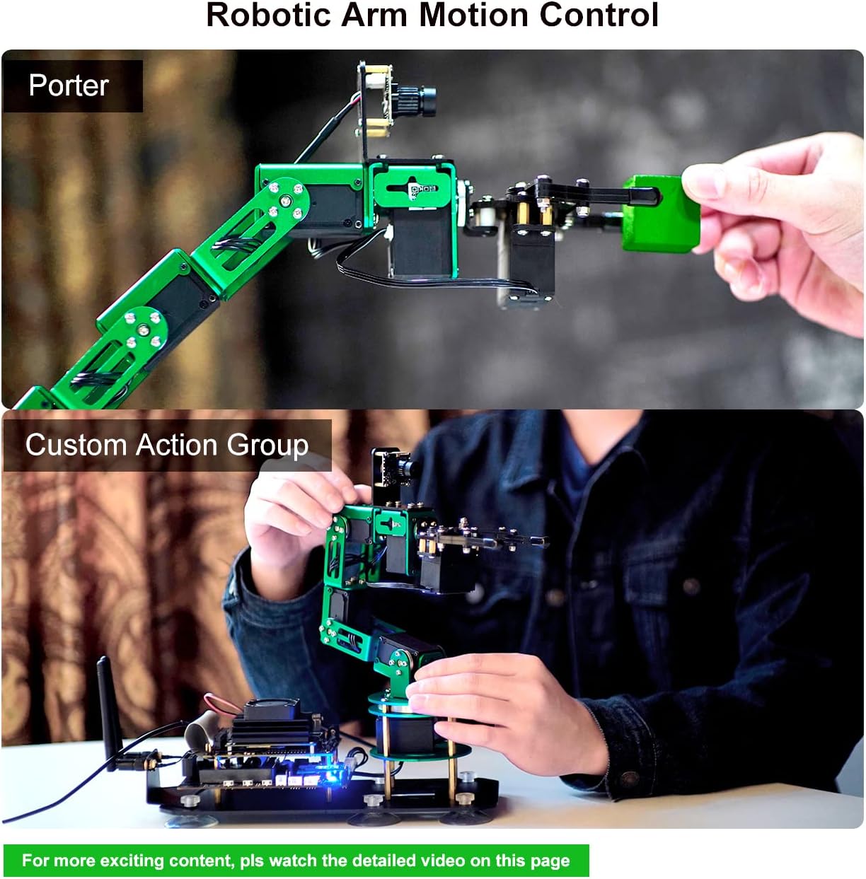 Yahboom Robot Arm Kit 6DOF for Jetson Nano 4GB AI Programmable Electronic DIY Robot Hand Building with Camera for Adults ROS (Nano-DOFBOT Without Nano)