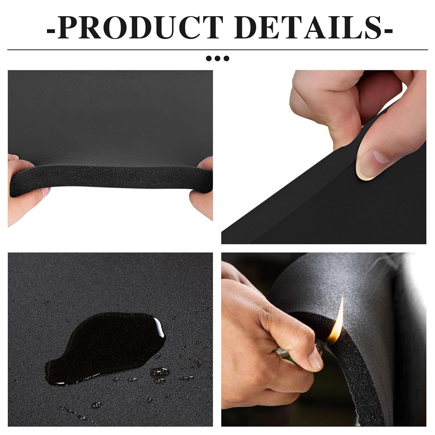 Adhesive Foam Roll Neoprene Sponge Foam Sheet Roll Closed Cell Insulation Closed Cell Foam Sheet Soundproof Foam Padding (Black, 12x59x1/8 Inches)