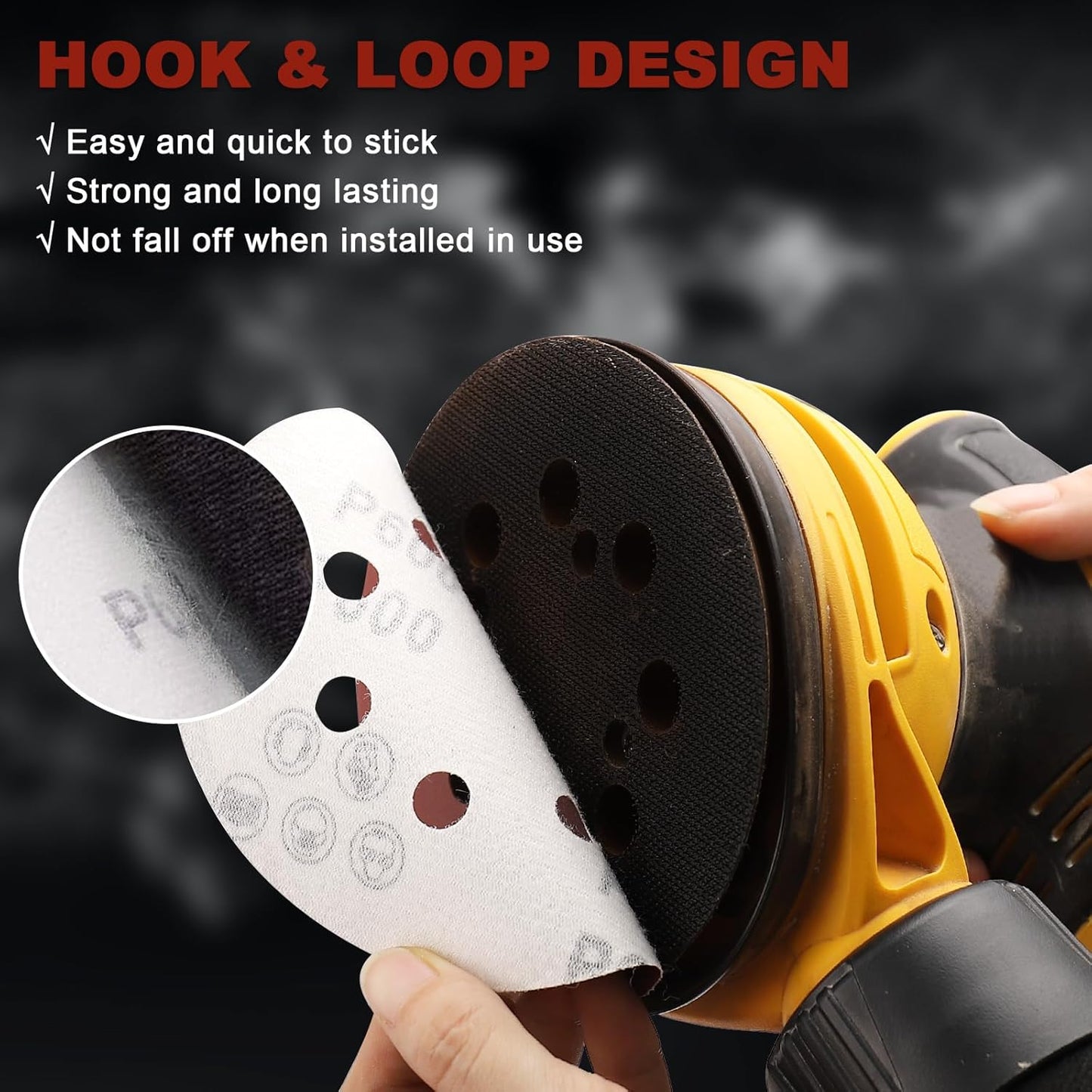 120 PCS 5 Inch Sanding Discs 40 Grit, 8 Hole Aluminum Oxide Hook and Loop Round Sandpaper for Random Orbital Sander