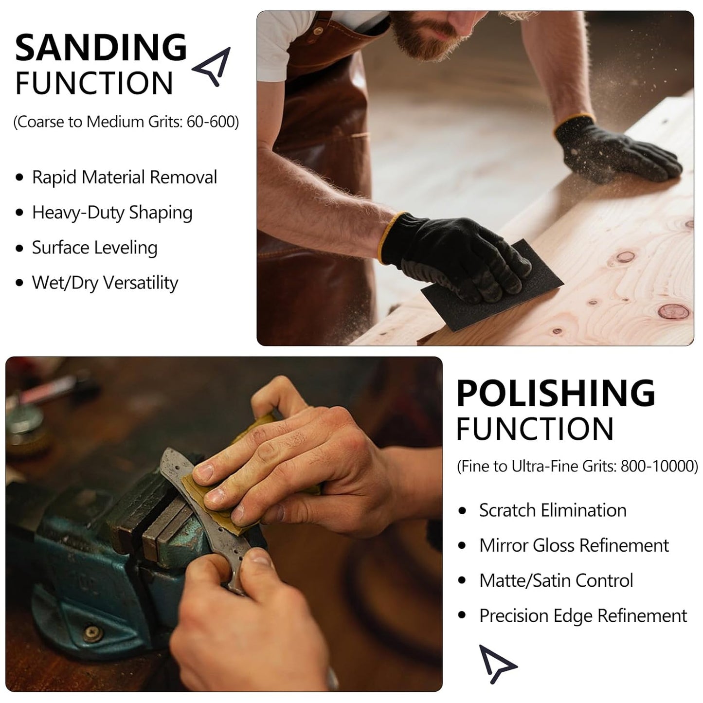 180 Grit Sandpaper, 9 x 11 Inch Wet Dry Sand Paper Hand Abrasive Sanding Sheets for Wood Metal Automotive Sanding and Polishing, Coarse - 10 Sheets