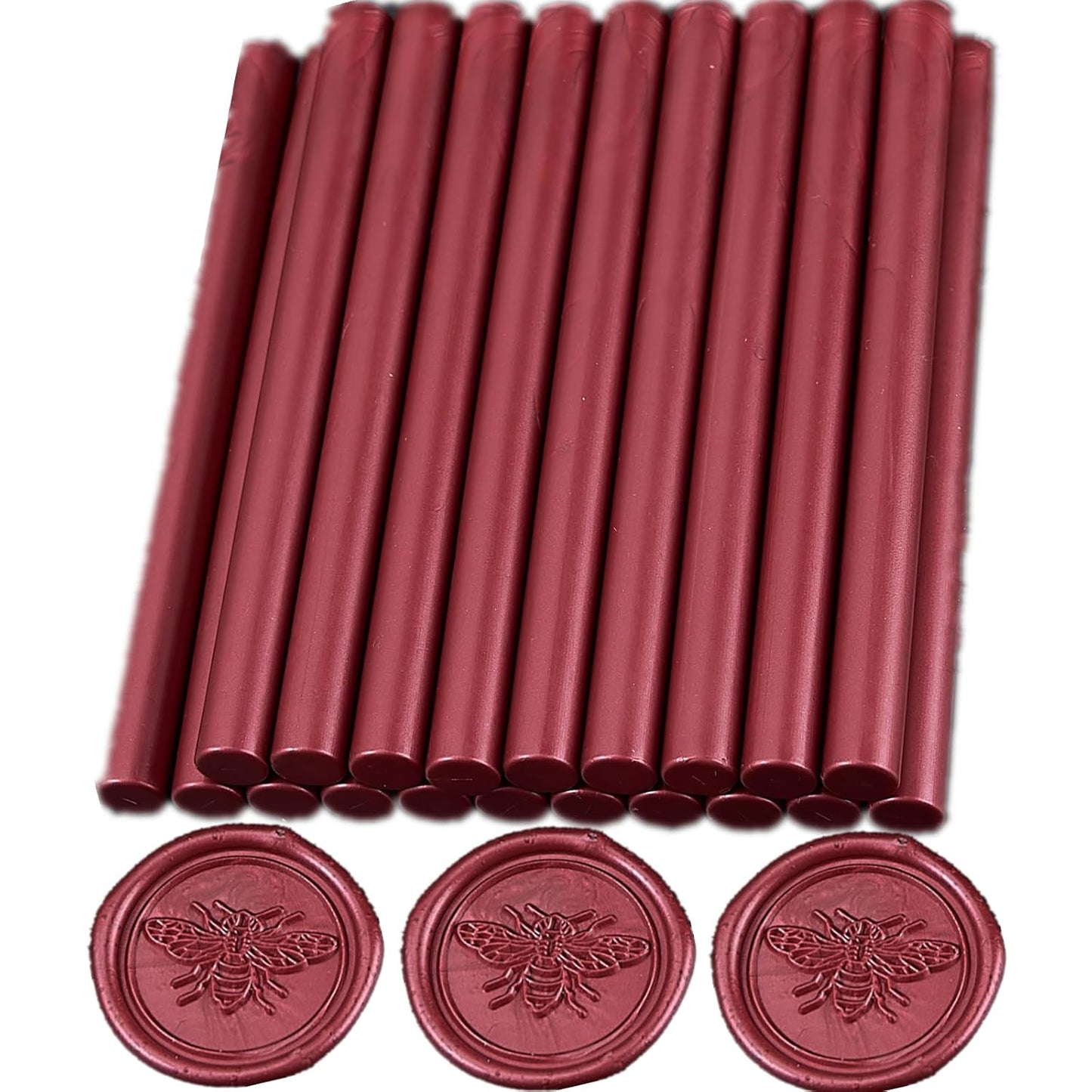 Berry Red Wax Seal Sticks, ONWINPOR 20pcs Glue Gun Wax Sealing Sticks for Wax Seal Stamp, Mini Sealing Wax Sticks Suit for 0.28''Glue Gun (Berry Red)