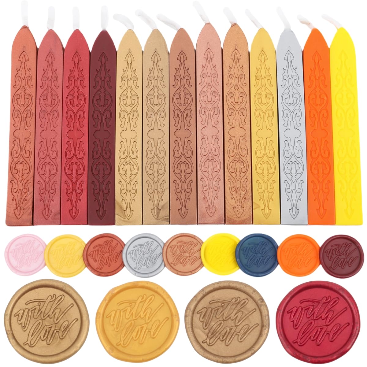 8Pcs Sealing Wax Sticks with Wicks, Wine Red Waxs Seal Stick Great for Letter Seals Waxing Stamp Wedding Invitations, Packaging Decoration (8)