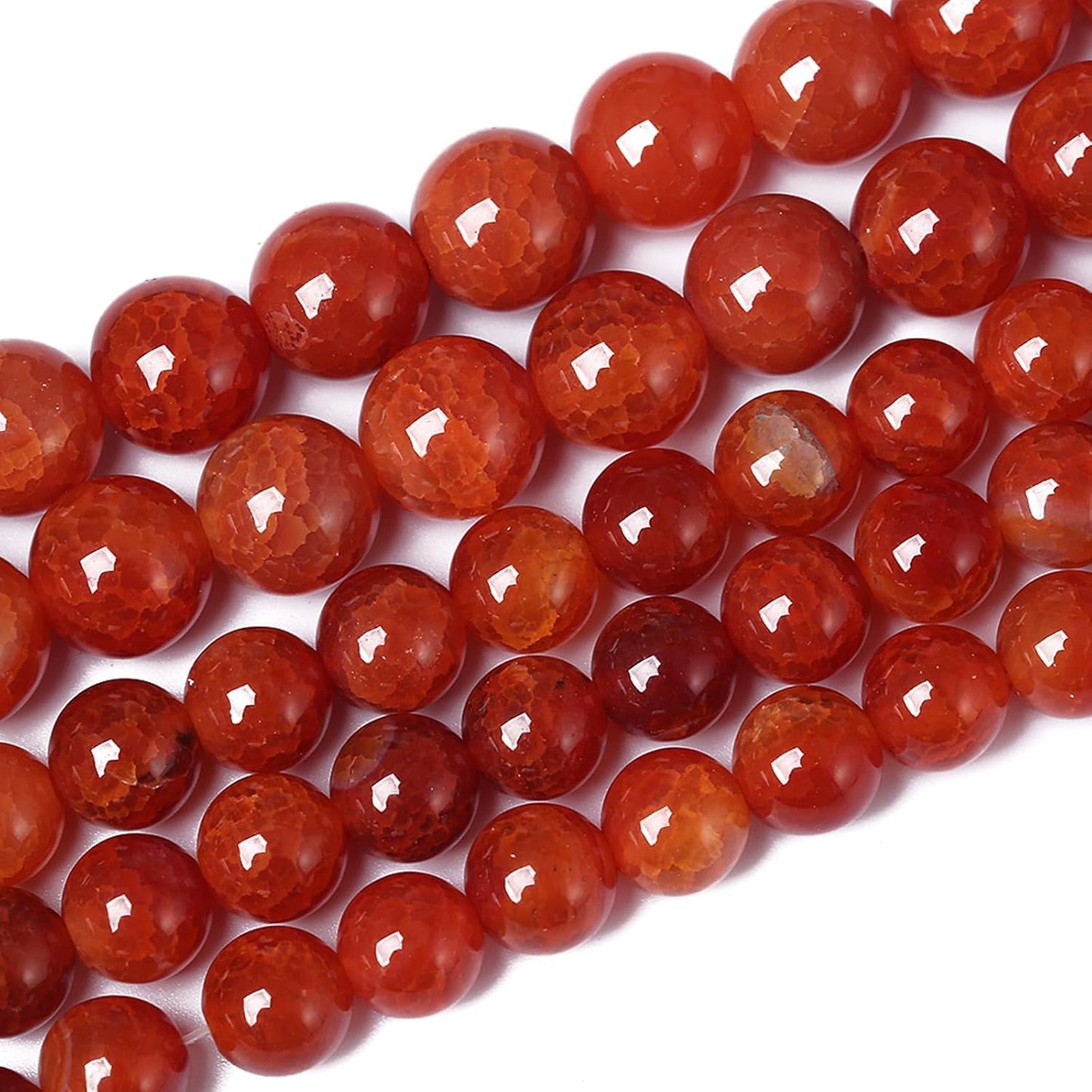 4mm 90pcs Natural Red Dragon Vein Agate Stone Beads for Jewelry Making Energy Healing Round Beads DIY Bracelet Necklace Accessories 15" (4mm, Red Dragon Vein Agate)