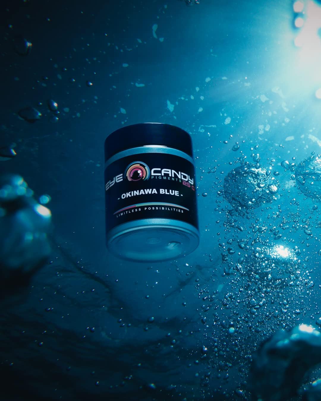 Eye Candy Pigments Premium Blue Mica Powder - Okinawa Blue (50gr) - for Epoxy, Resin, Soap, Paint, Woodworking, Acrylic Pouring, Bath Bombs, Fishing Lures - DIY Arts and Crafts Additive