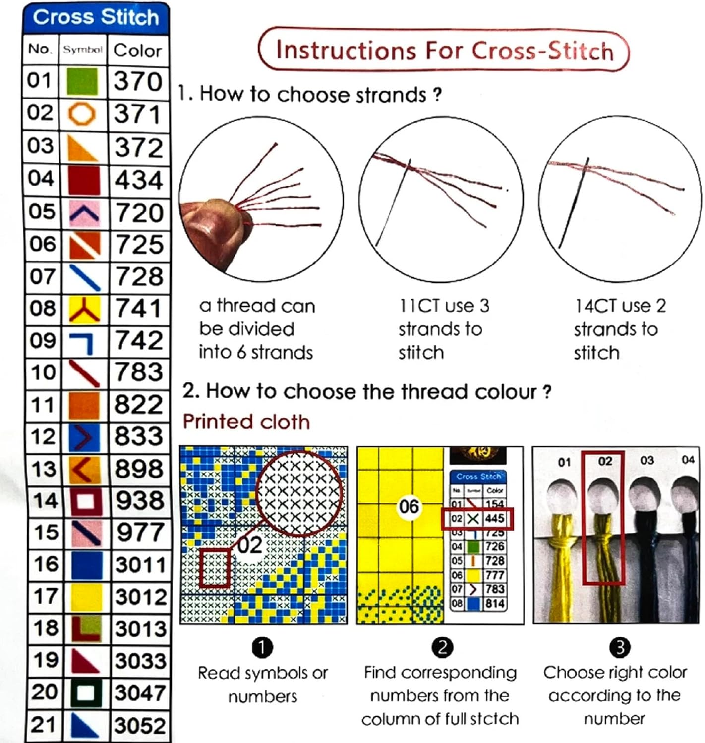 Joyhoor Stamped Cross Stitch Kits for Beginners, Needlepoint Kits for Adults, 11CT Counted Embroidery Kits-Moon Dragon 18x18 inchs