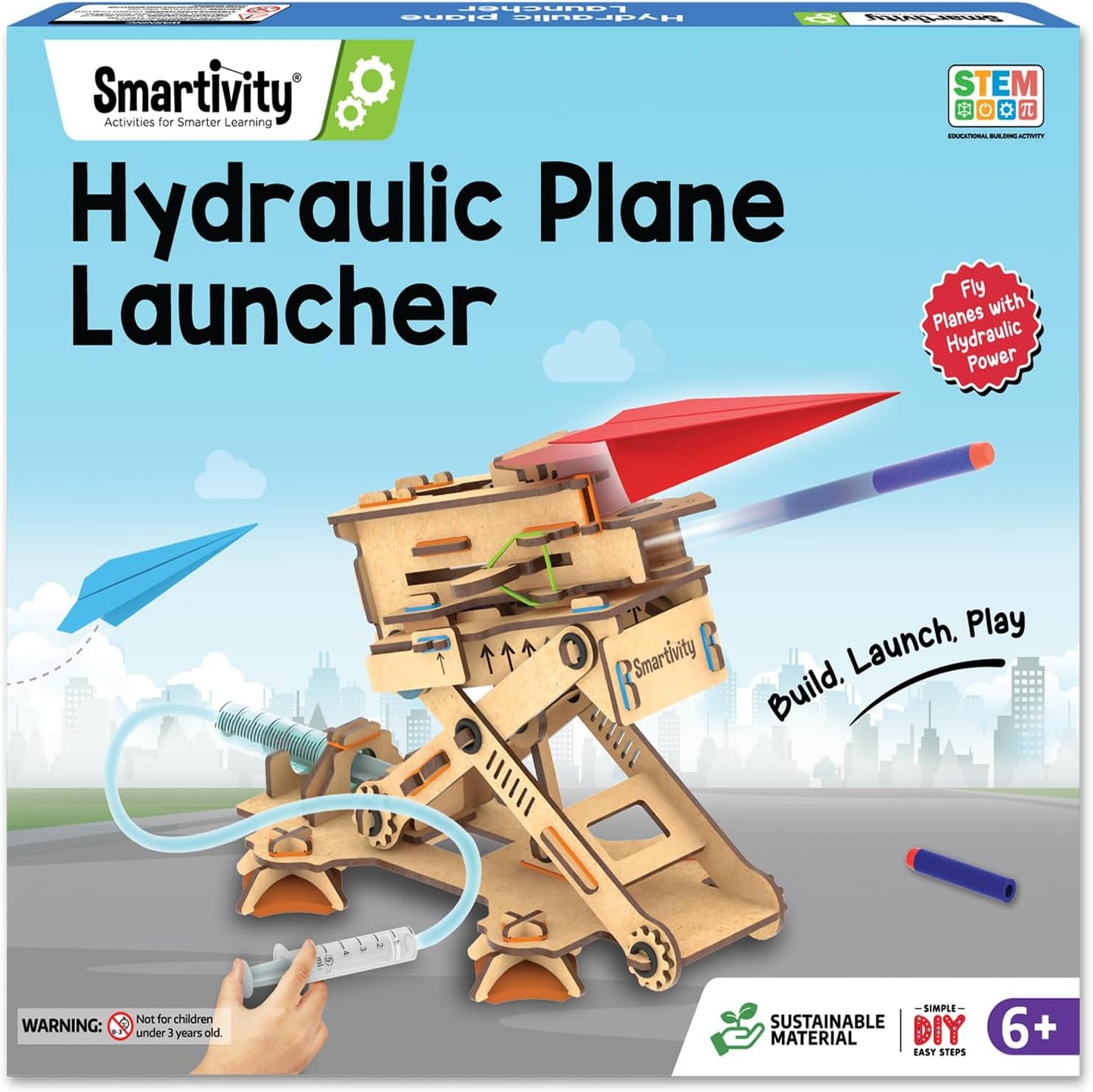 Smartivity DIY 2in1 Hydraulic Airplanes & Darts Launcher STEM Toy for Kids Ages 6-14 Years I Birthday Gifts for Smart Kids | DIY Science Kit for Boys & Girls 6, 8,10,12,14 Years Old