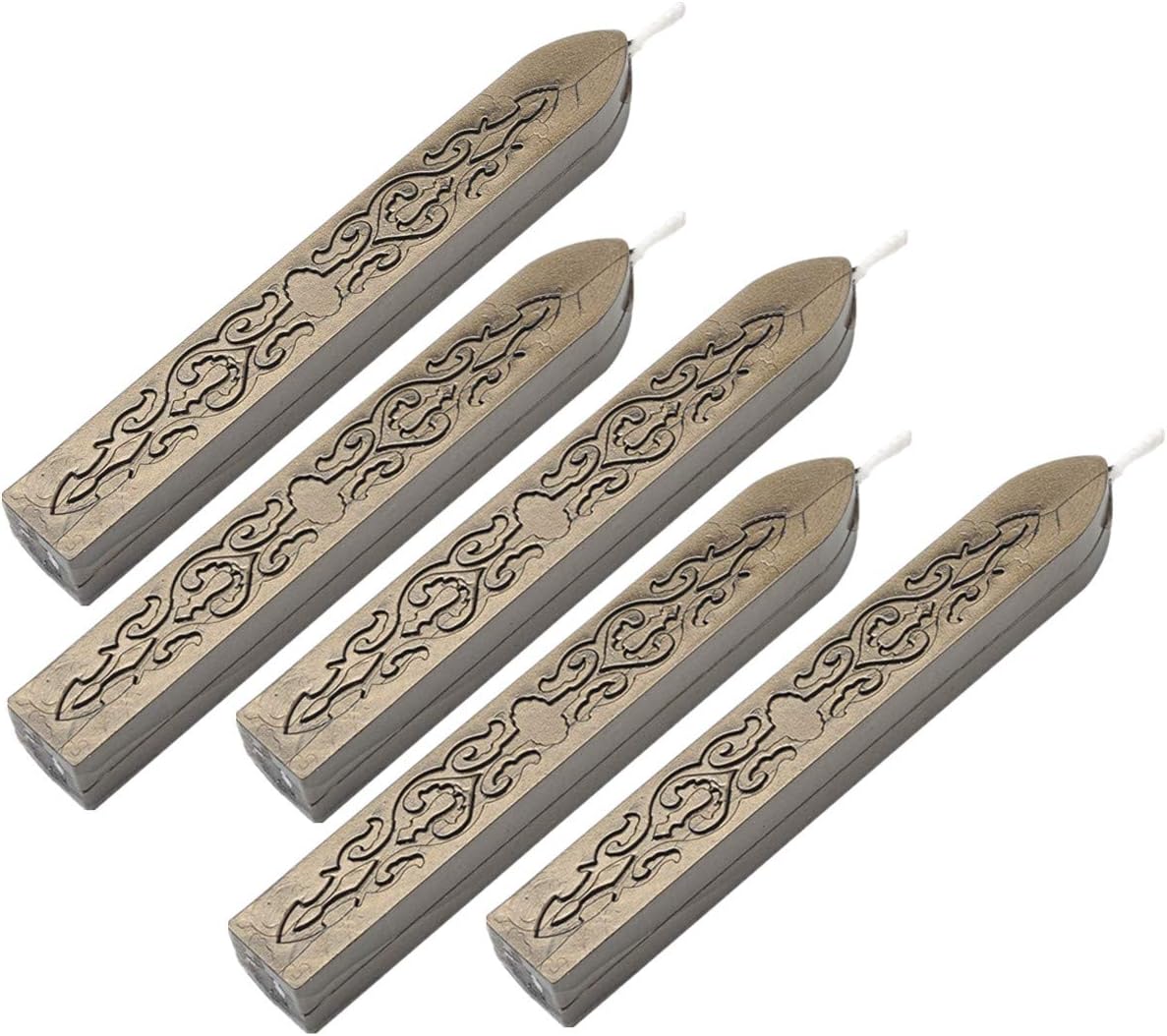 Yoption Sealing Wax Sticks with Wicks Antique Fire Manuscript Sealing Wax for Wax Seal Stamp (Bronze)