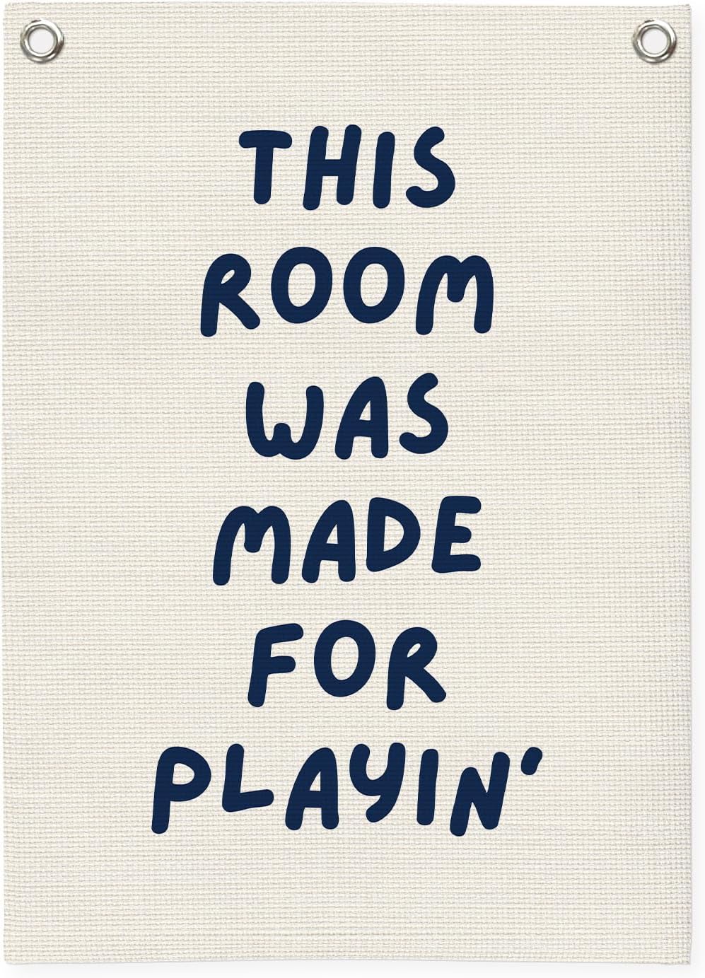 Playroom Wall Decor Linen Canvas Banner,This Room Was Made For Playin 18x25 Inch,Nursery Canvas Art,Kids Bedroom Hanging Flag for Toddler Play