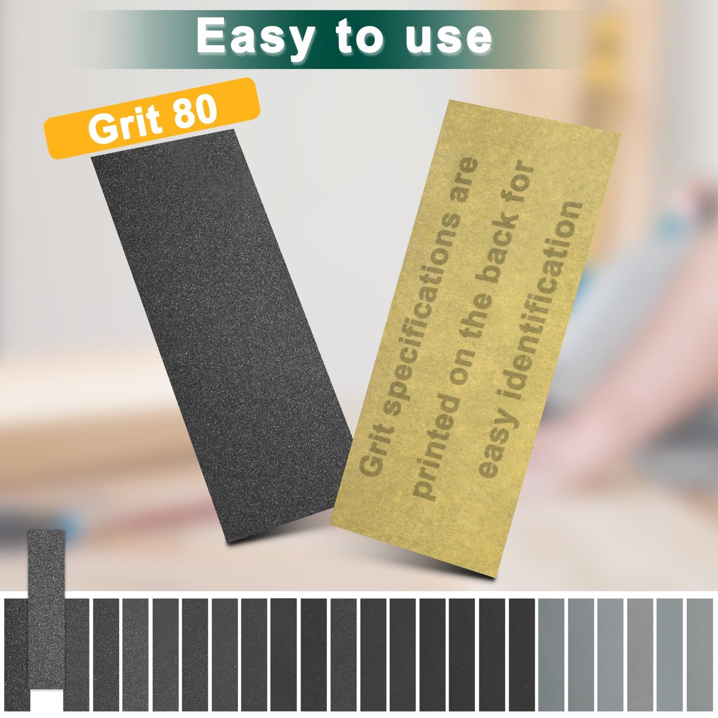 20PCS Sand Paper 80 Grit Sandpaper Sheets, 9 x 3.6 Inch Wet Dry Sandpaper Sheets, Sand Paper for Metal, Wood Furniture, Automotive and Crafts