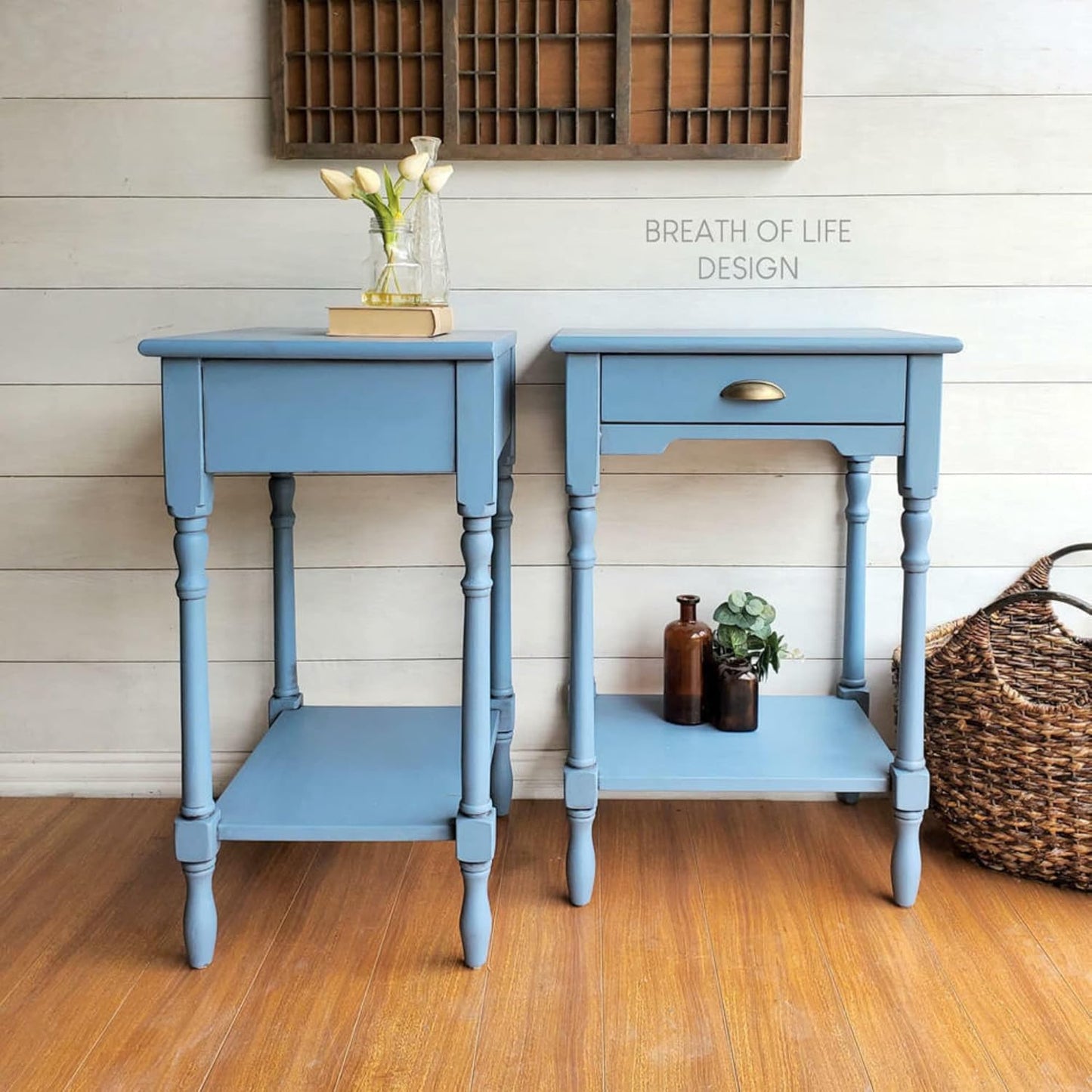 Dixie Belle Paint Company Chalk Finish Furniture Paint - Dusty Blue (4oz) - Matte Faded Denim Chic Chalk Mineral DIY Furniture Paint