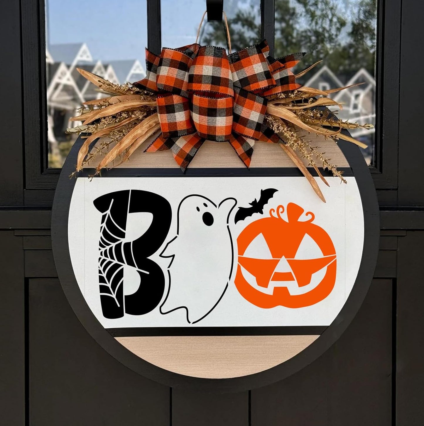 Halloween Stencils for Painting on Wood 12”x8” Large Halloween Stencil Boo Trick or Treat Bats Hocus Pocus Stencils for Door Mats Wood Sign T-Shirt Decor
