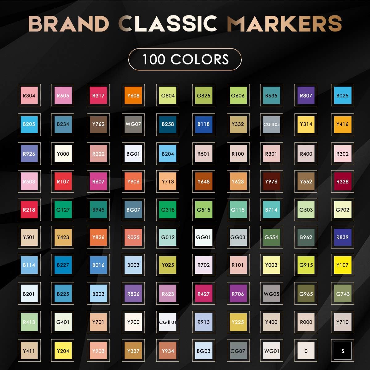 Caliart Markers, 100 Colors Dual Tip Art Markers Sketch Pens Permanent Alcohol Based, with Case for Adult Artist Halloween Drawing Sketching (Black Barrel)