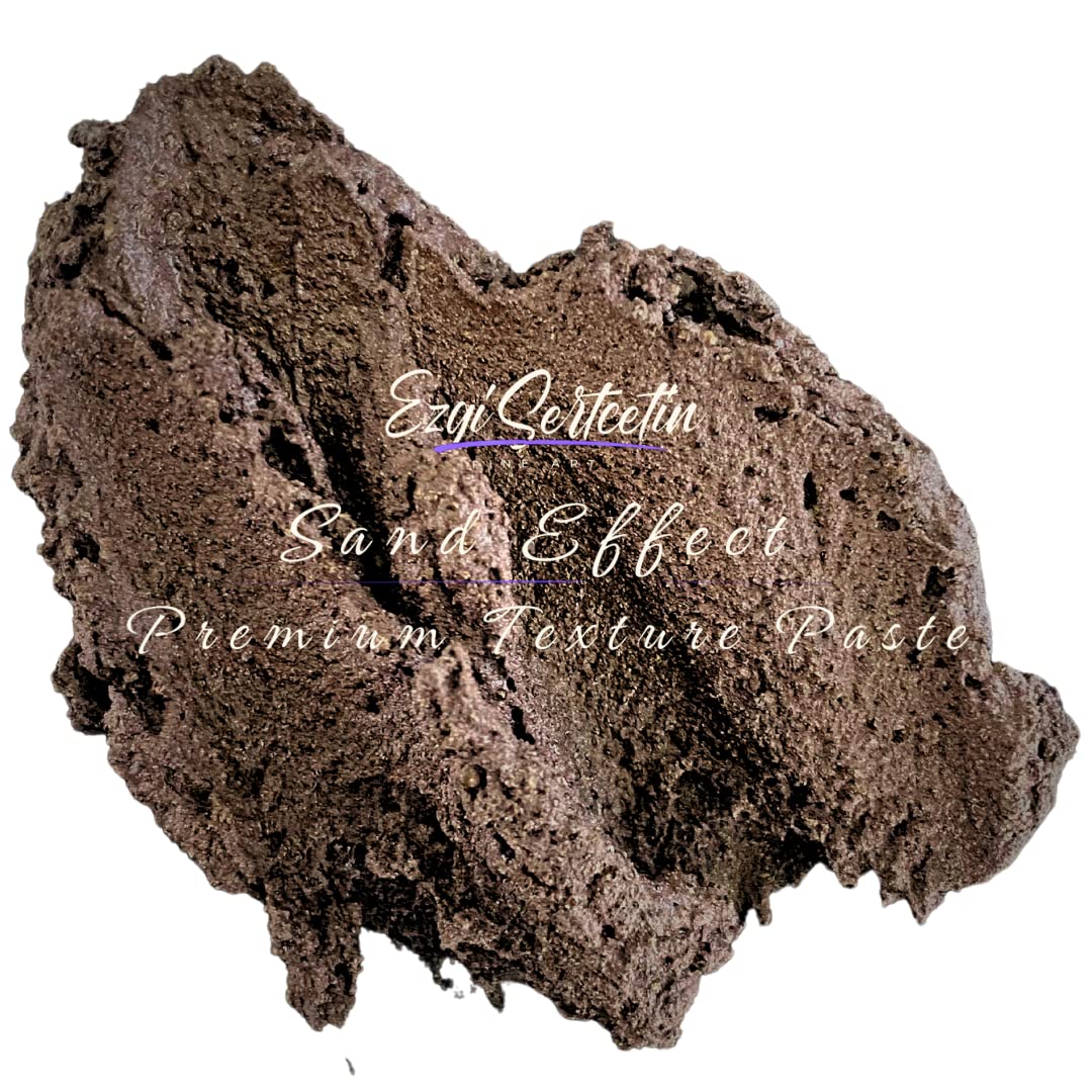 Premium Sand Effect Texture Paste | 6oz by Volume | Unique Metallic Colors | Excellent Sand Texture Effect | by Ezgi Sertcetin (Metallic Cookie Brownie)
