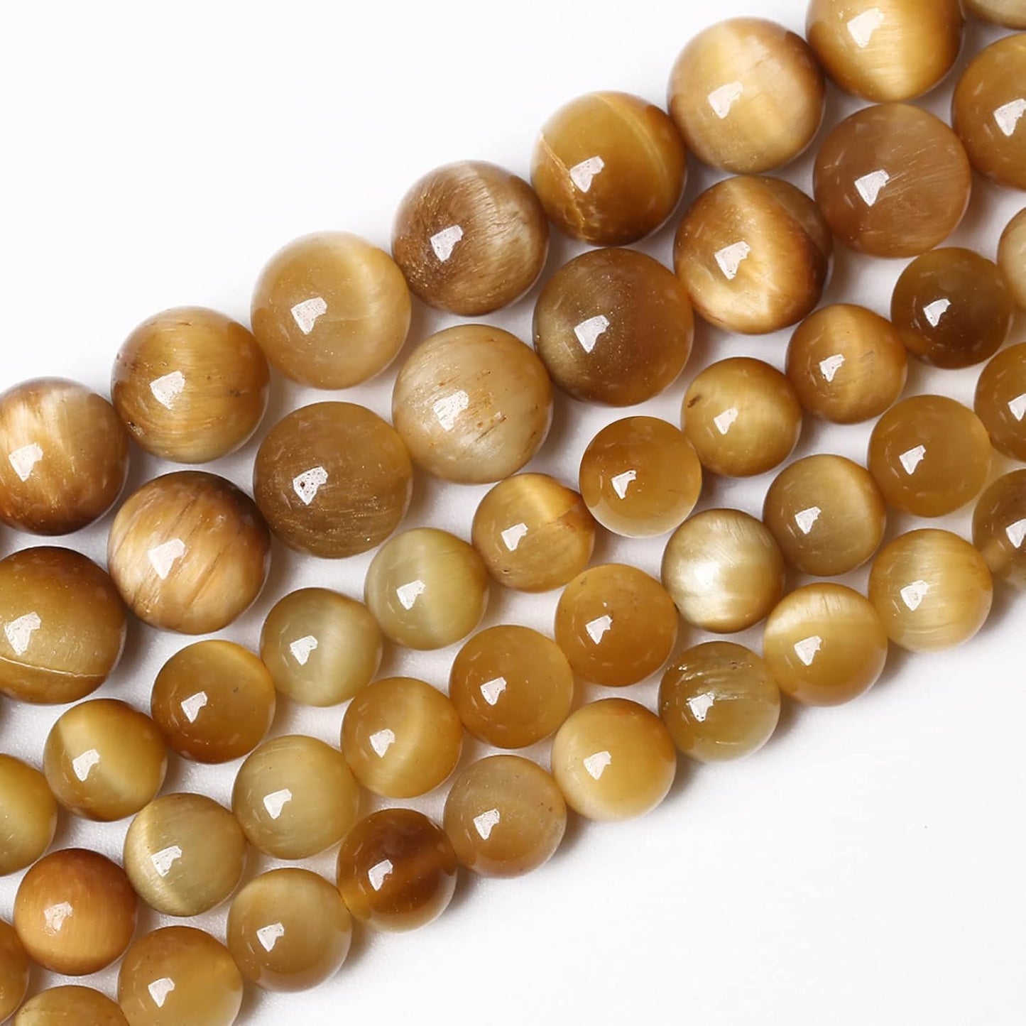 76PCS 10mm AAA Natural Tiger Eye Stone Beads Gemstone Round Spacer Loose Beads for Jewelry Making DIY Bracelet,Necklace, Earrings 2 Strand 32"