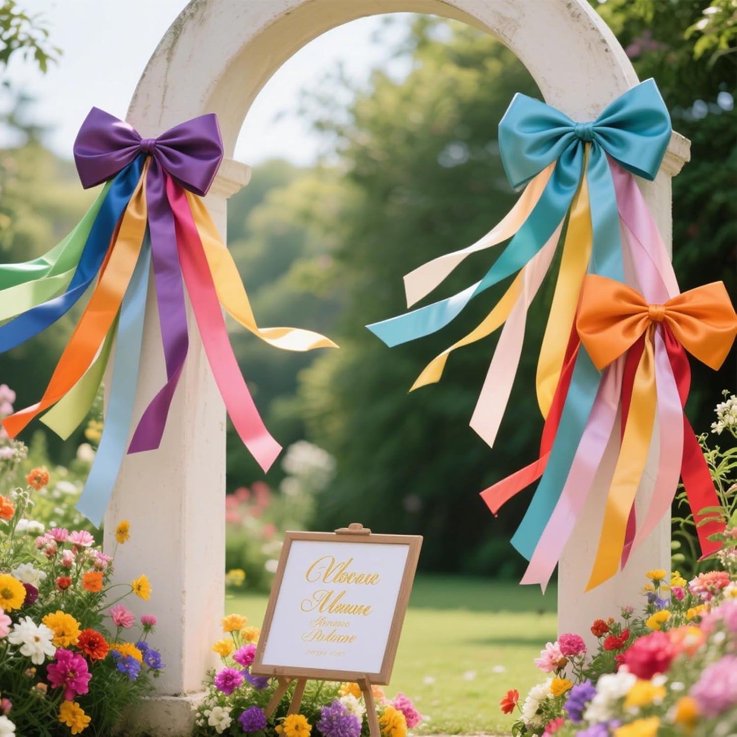 5/8 Double-Faced Satin Ribbon 50 Yards Set,“Morning Meadow”–10 Nature Colored Ribbon Bulk for Gift Wrapping, Crafts, Flower Bouquet, Easter, Wedding, Party Decor, Teacher Kids, Hair & Bows