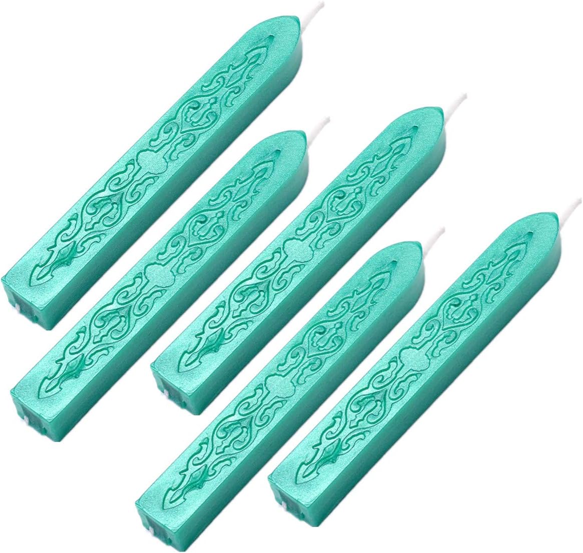 Yoption Sealing Wax Sticks with Wicks Antique Fire Manuscript Sealing Wax for Wax Seal Stamp (Green)