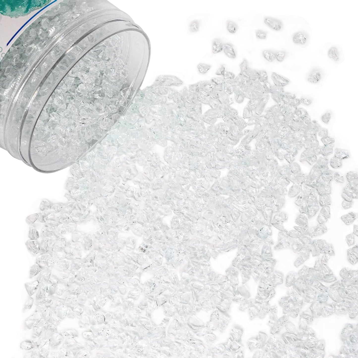 Crushed Glass for Resin Art, Broken Glass Pieces for Crafts Vase Filler Home Decorations,Crushed Glass for Crafts,3-6mm,1.5 Pound (Crystal/Transparent)