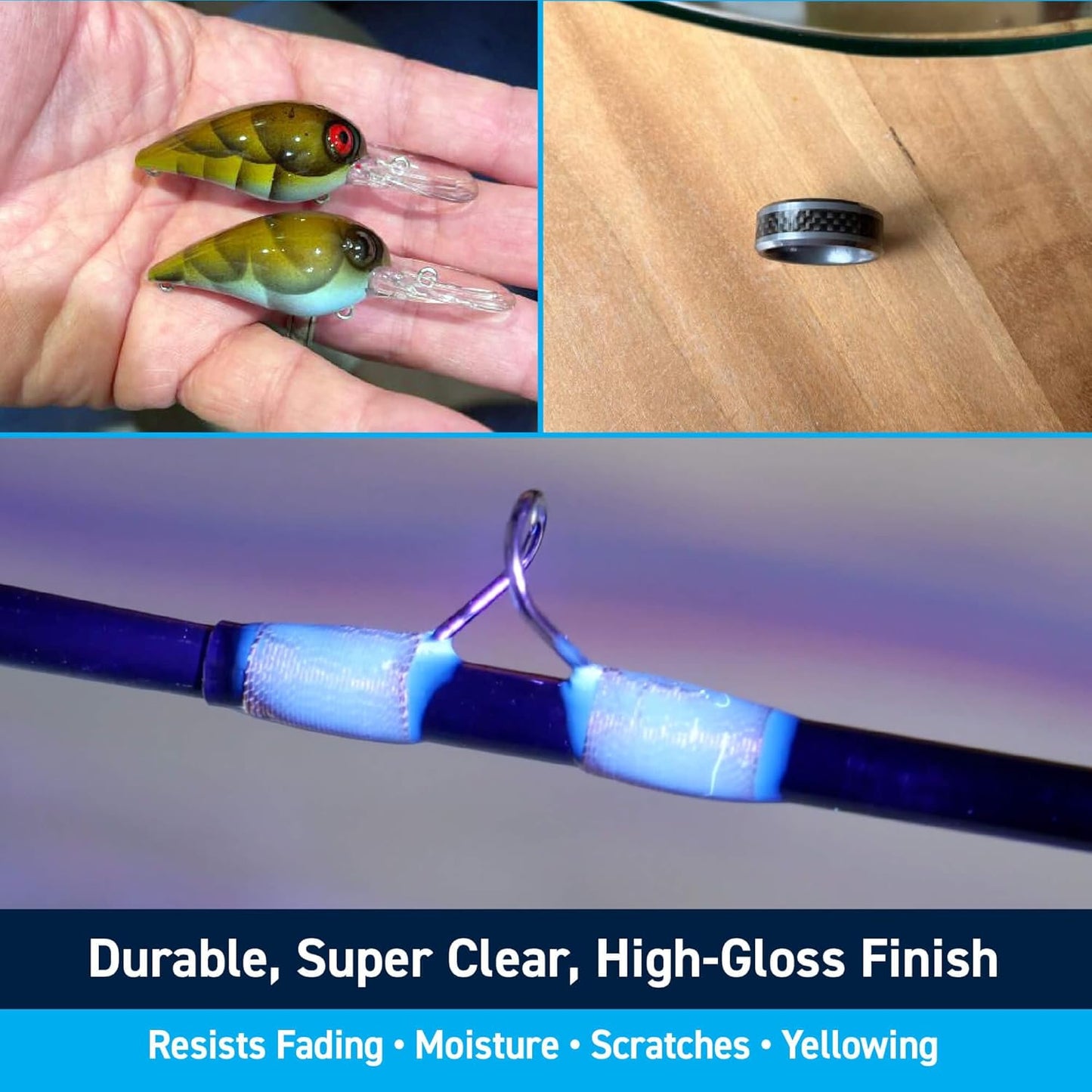 TotalBoat 200g UV Cure Clear Acrylic Resin Kit with UV Flashlight for DIY Jewelry Making, Crafts, and Protective Coatings