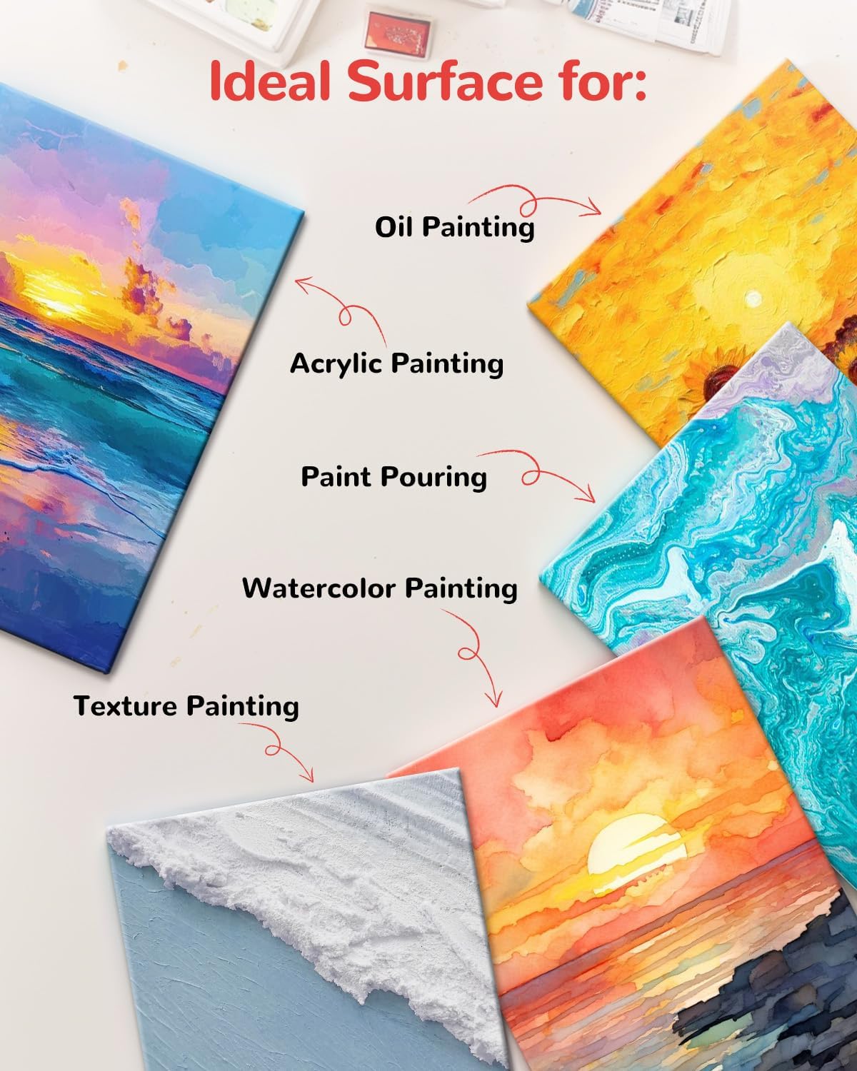 Canvas Boards for Painting 72 Pack 11x14 Inch Canvas Panels, 100% Cotton White Blank Art Supplies for Acrylics Oil Watercolor Tempera Paints