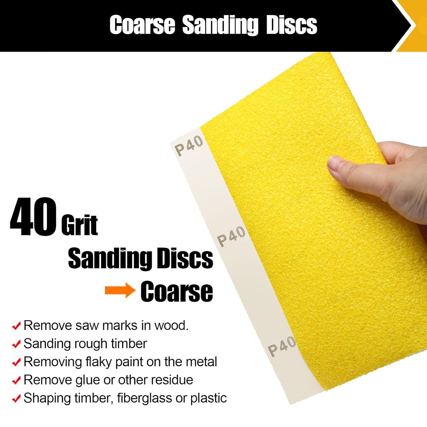 40 Grit Sand Paper, 12Pcs Sandpaper Assortment Sandpaper for Wood Metal Furniture Hand Sander Sand Paper Set Sandpaper Sheets Cut for Use 9" x 11"/12 Sheets
