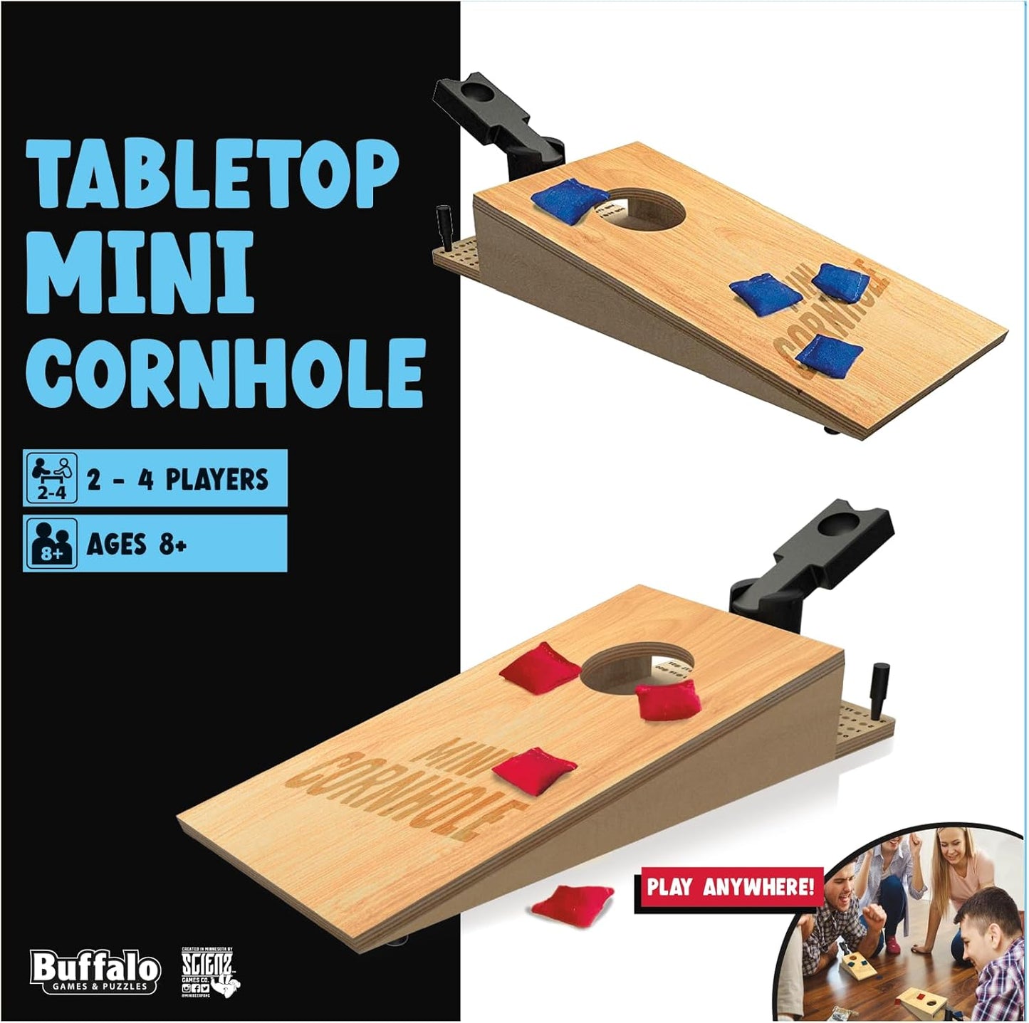 Buffalo Games - Tabletop Mini Cornhole - Dexterity Skill Game - Toss Across - Competative Two Player - On The Go Game - Ages 8 and Up