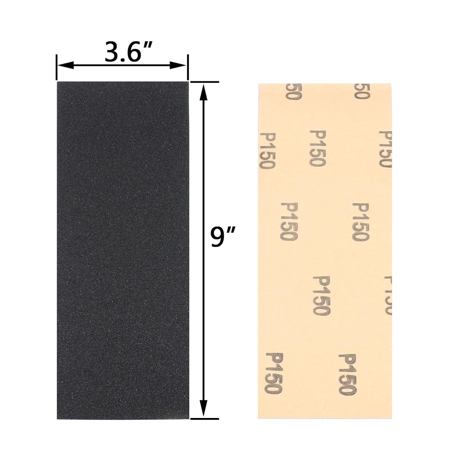 30Pcs 9 x 3.6 Inchs 150 Grit Wet and Dry Handmade Universal Sanding Sheets, Suitable for Woodworking Furniture/Automobiles/Metal/Lacquer Polishing Sandpaper